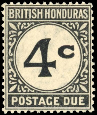 British Honduras Postage Due. 1923-64 4c watermark inverted, mint, SG D3bw
