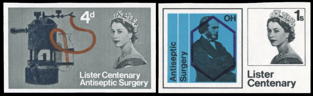 GB SG 667-8 1965 4d-1s Lister Centenary imprimaturs