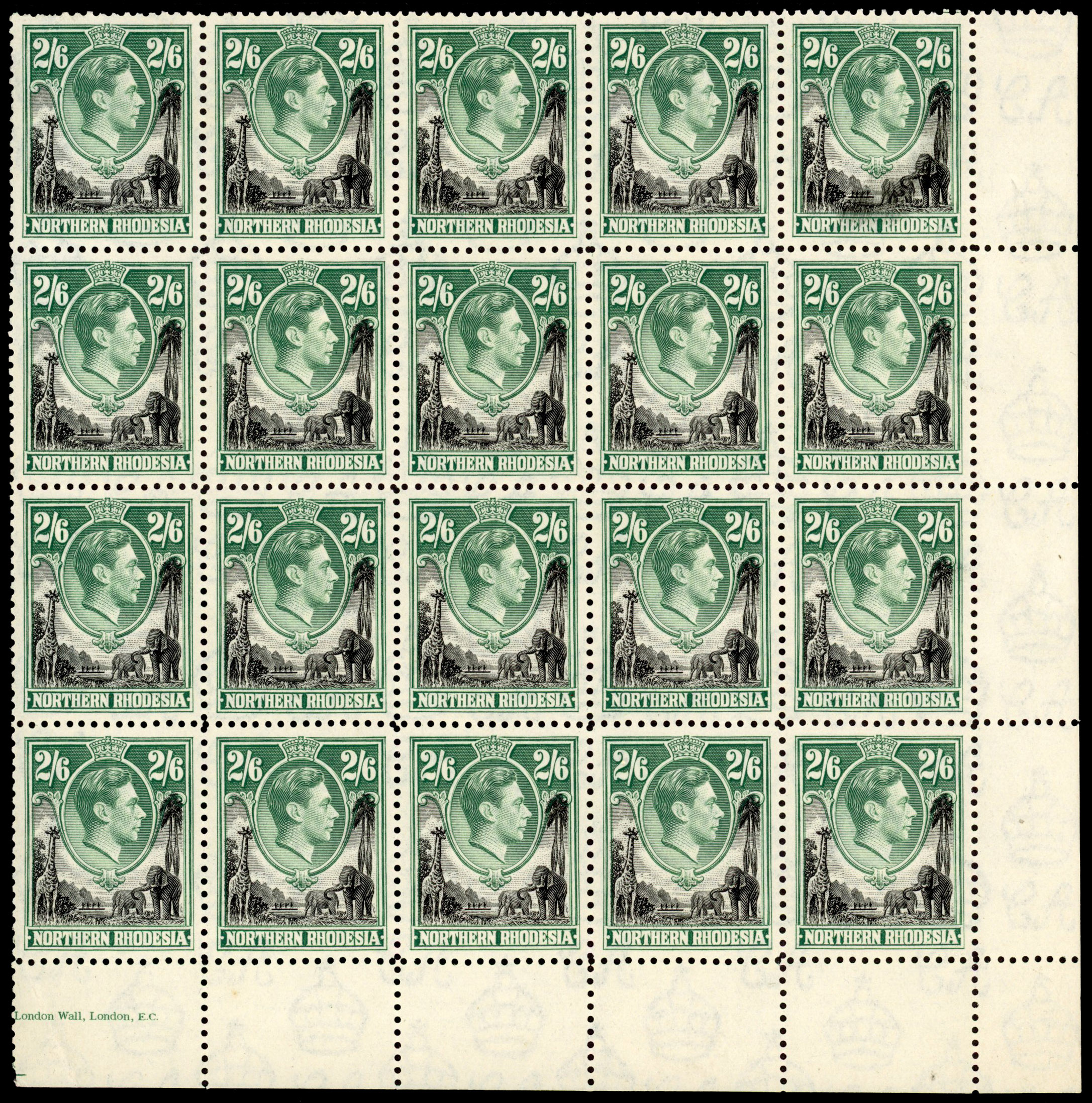 Northern Rhodesia SG 41 block mint