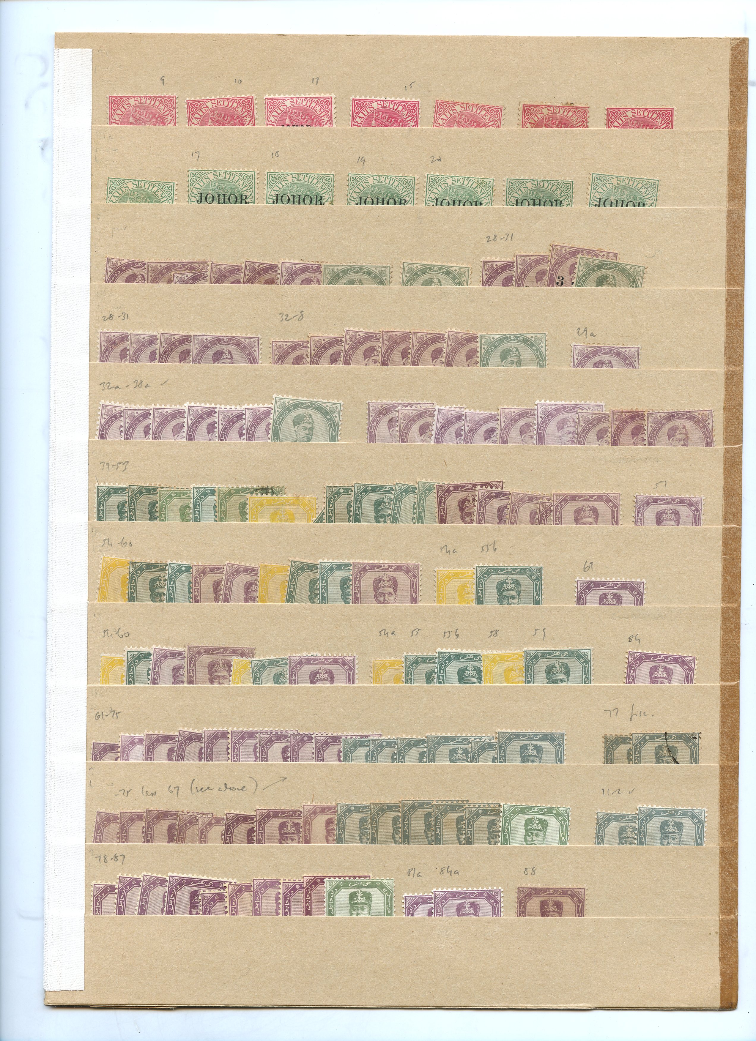 Johore 1884-1949 range mint