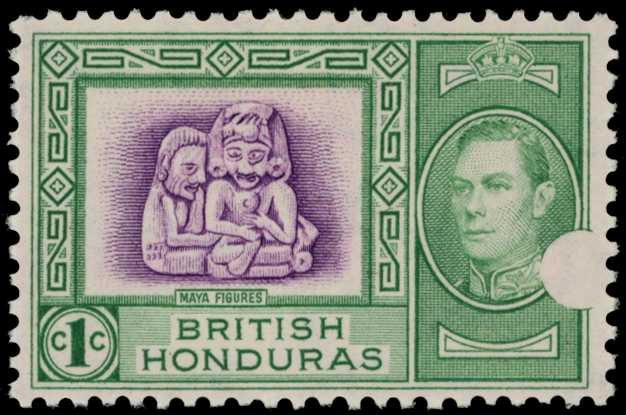 1938 “Confetti Flaw” on 1c KGVI value,...