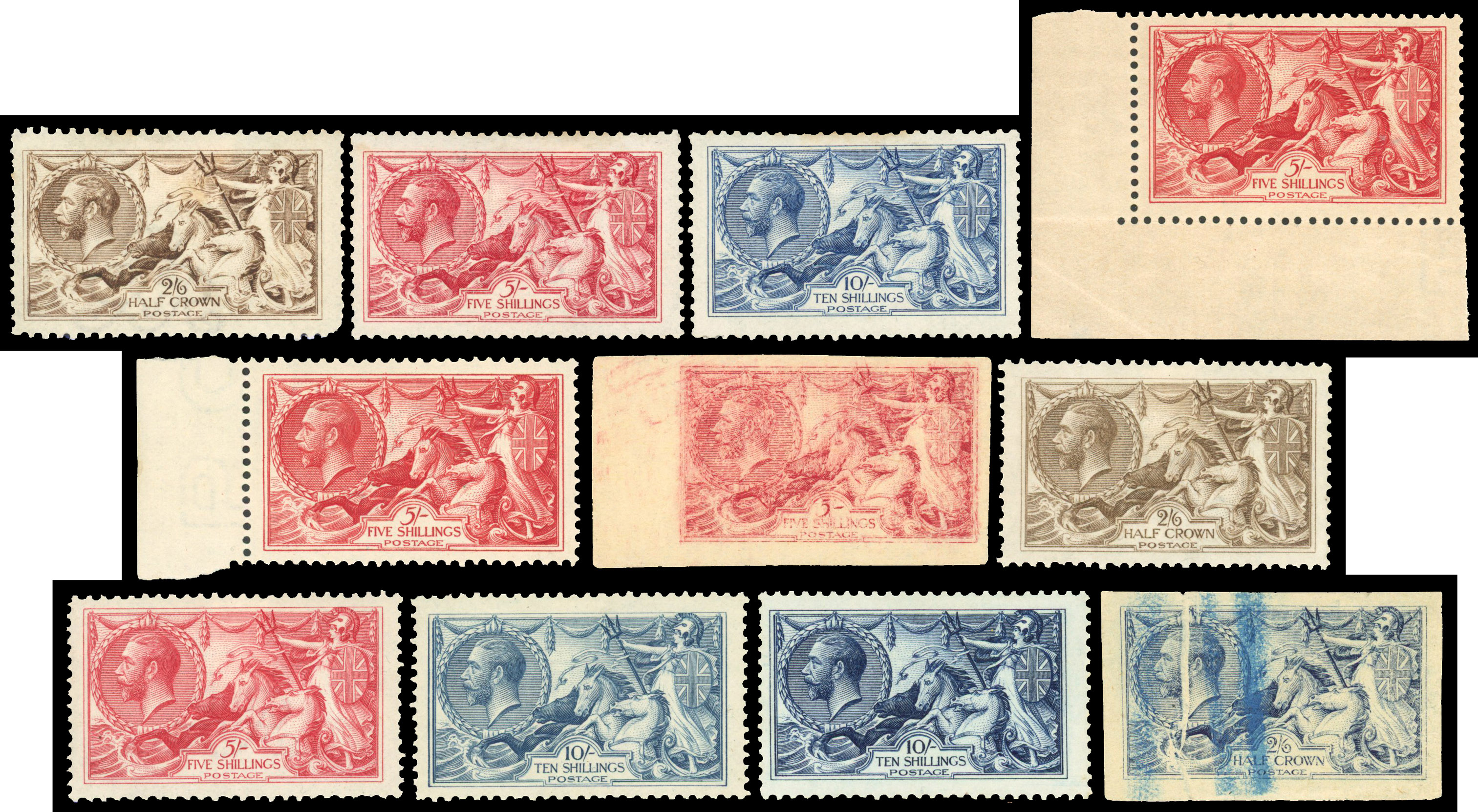 Great Britain 1913-34 selection of mint Seahorses