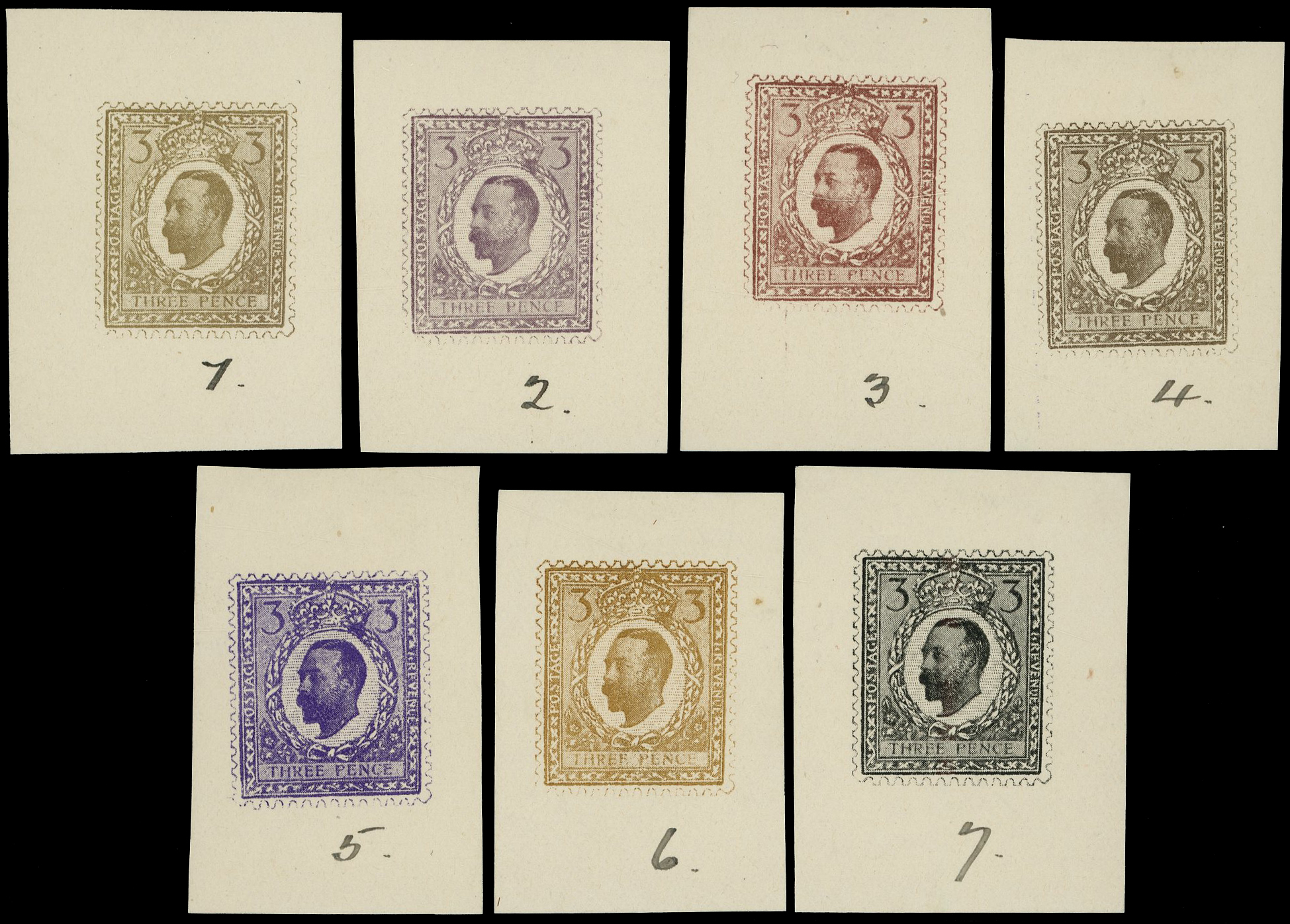 GB 1911 Henschel 3d small format zinc block essays group of seven
