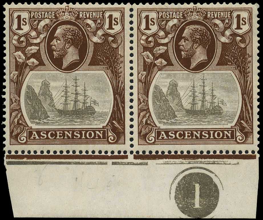 1924-33 1s grey-black and brown, lower...