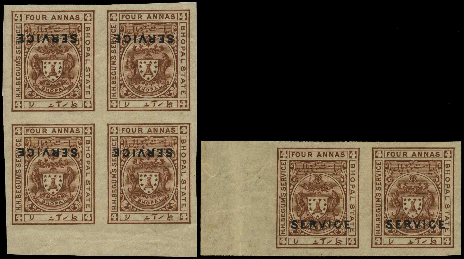 Official. 1908-11 4a brown overprinted...
