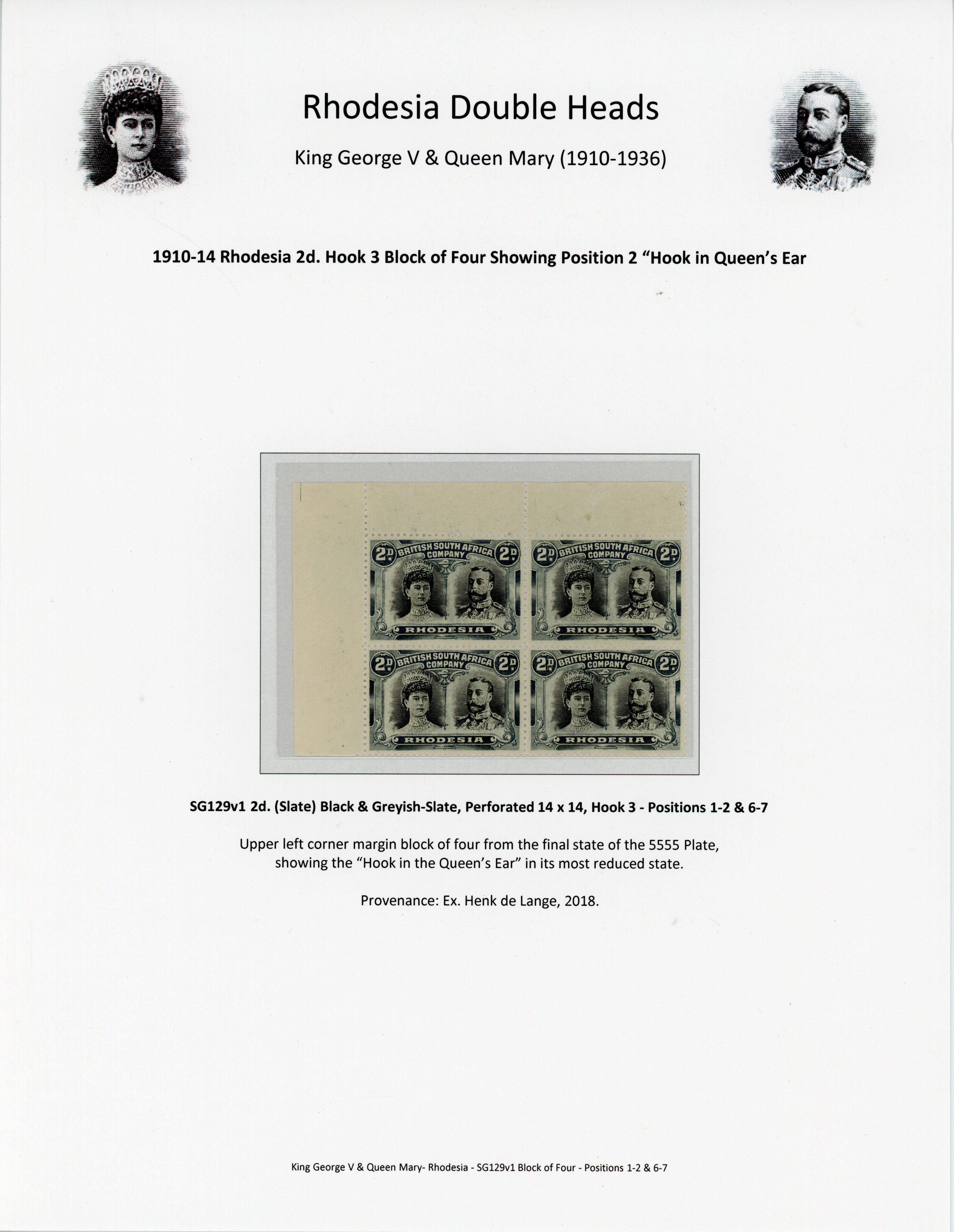 Rhodesia 1910-13 2d black and slate perf 14