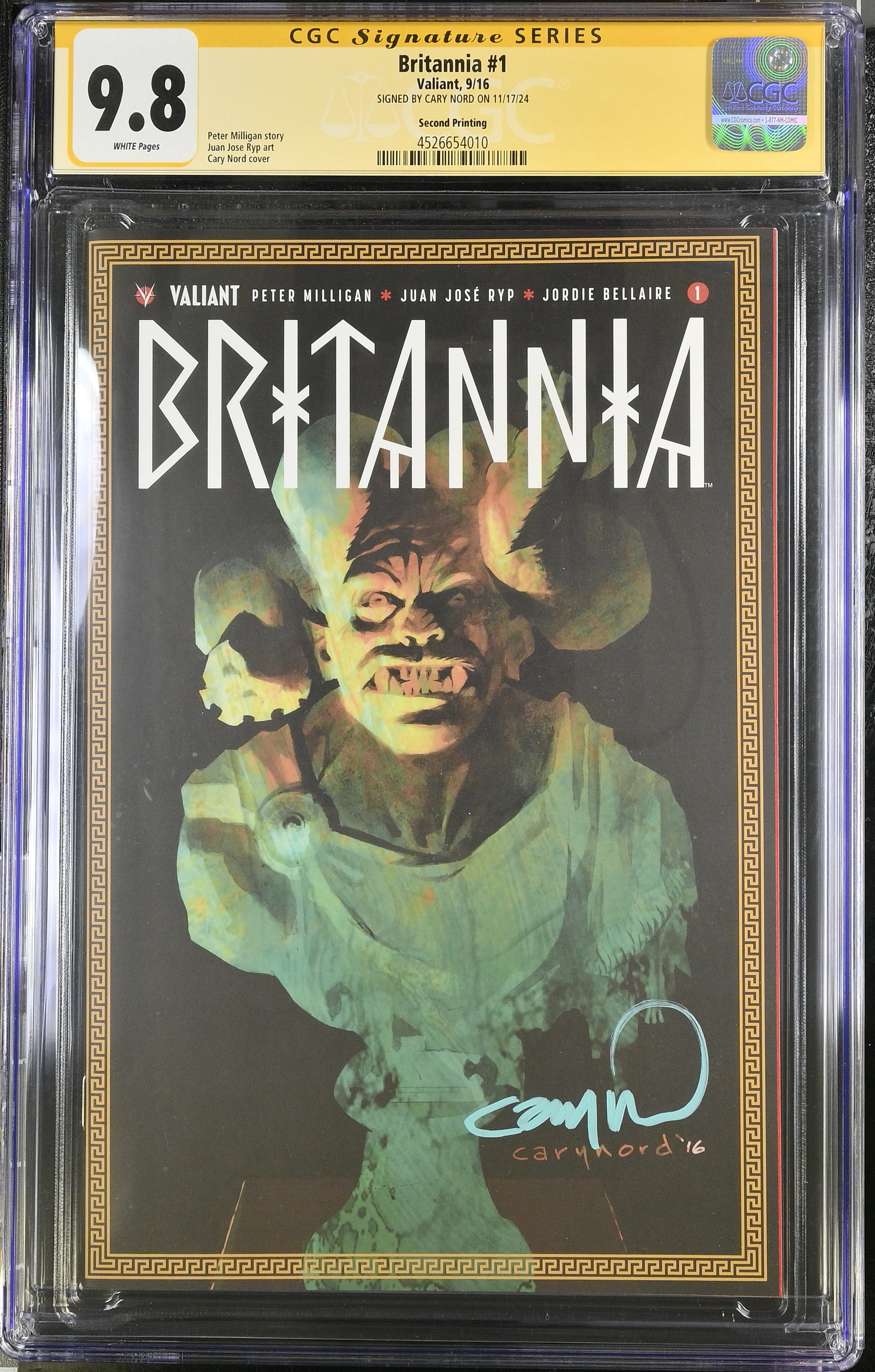 Britannia #1 (Valiant 2016) CGC 9.8 Signed by Cary Nord