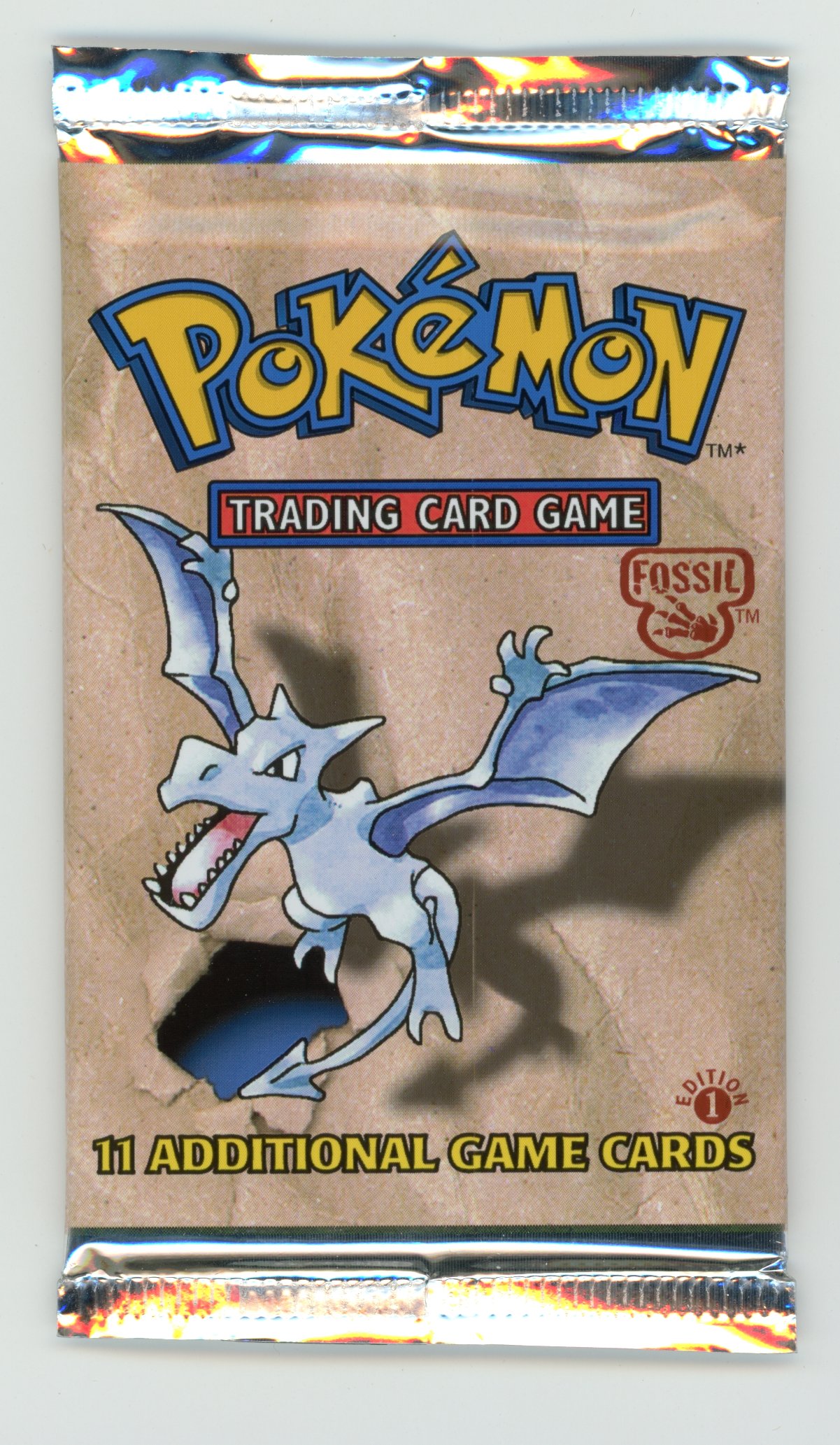 Fossil 1st Edition Booster Pack (1999) - Aerodactyl Artwork 20.84g