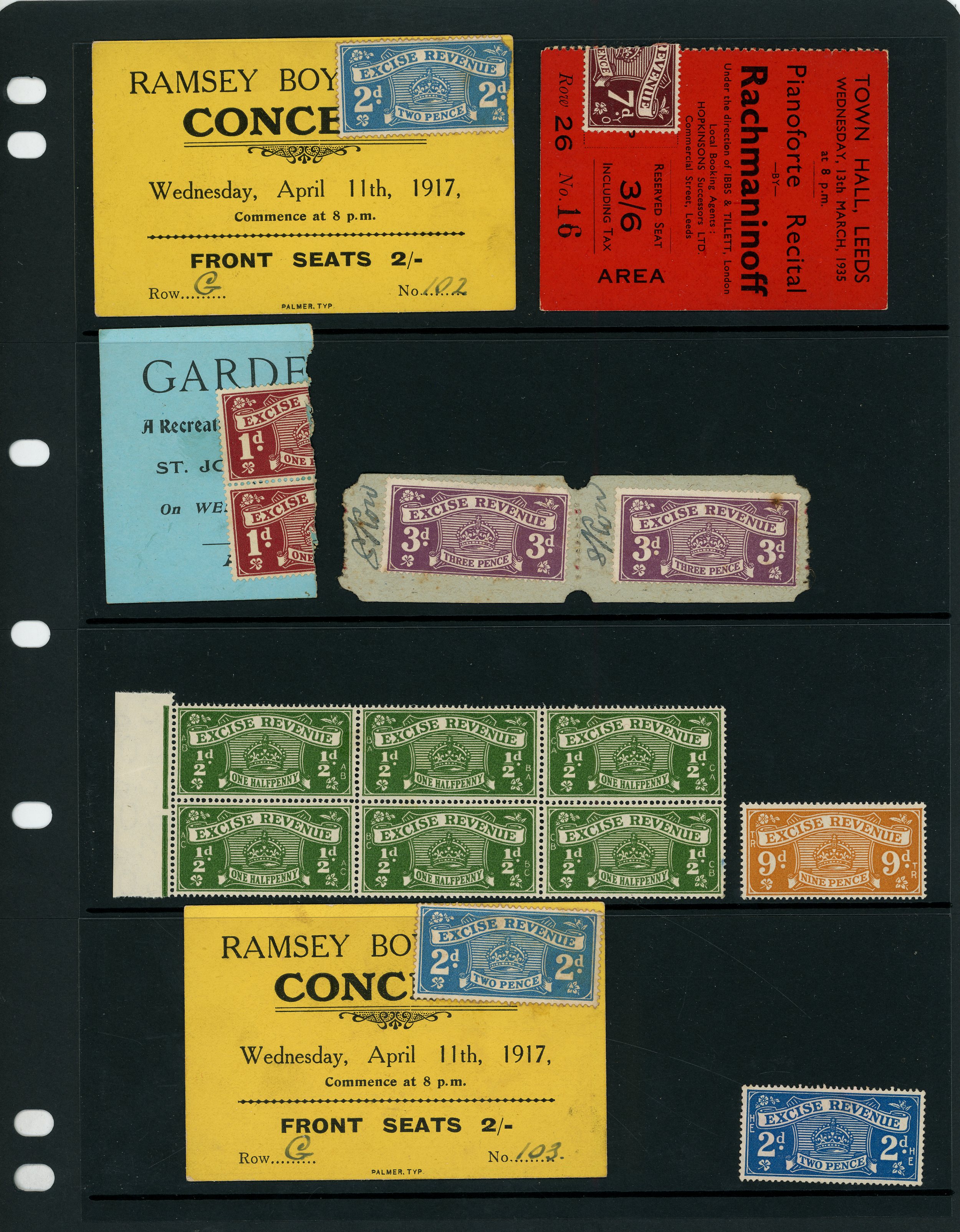 GB Entertainment Tax Excise Duty Ticket collection 