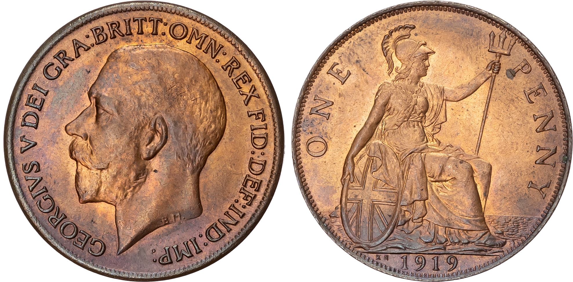 George V (1910-1936), Penny, 1919, KN