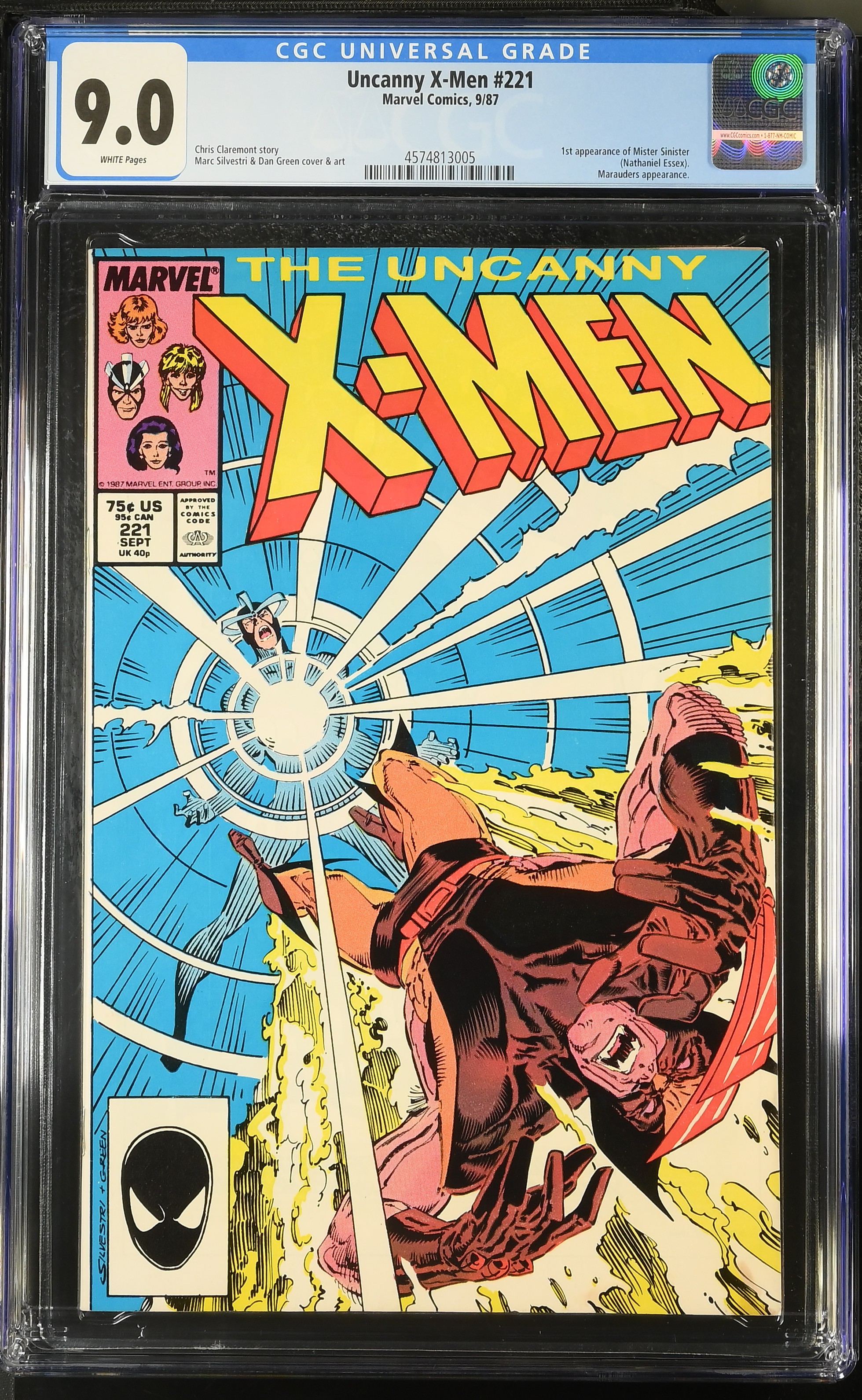 Uncanny X-Men #221 (Marvel Comics 1987) CGC 9.0 Mister Sinister
