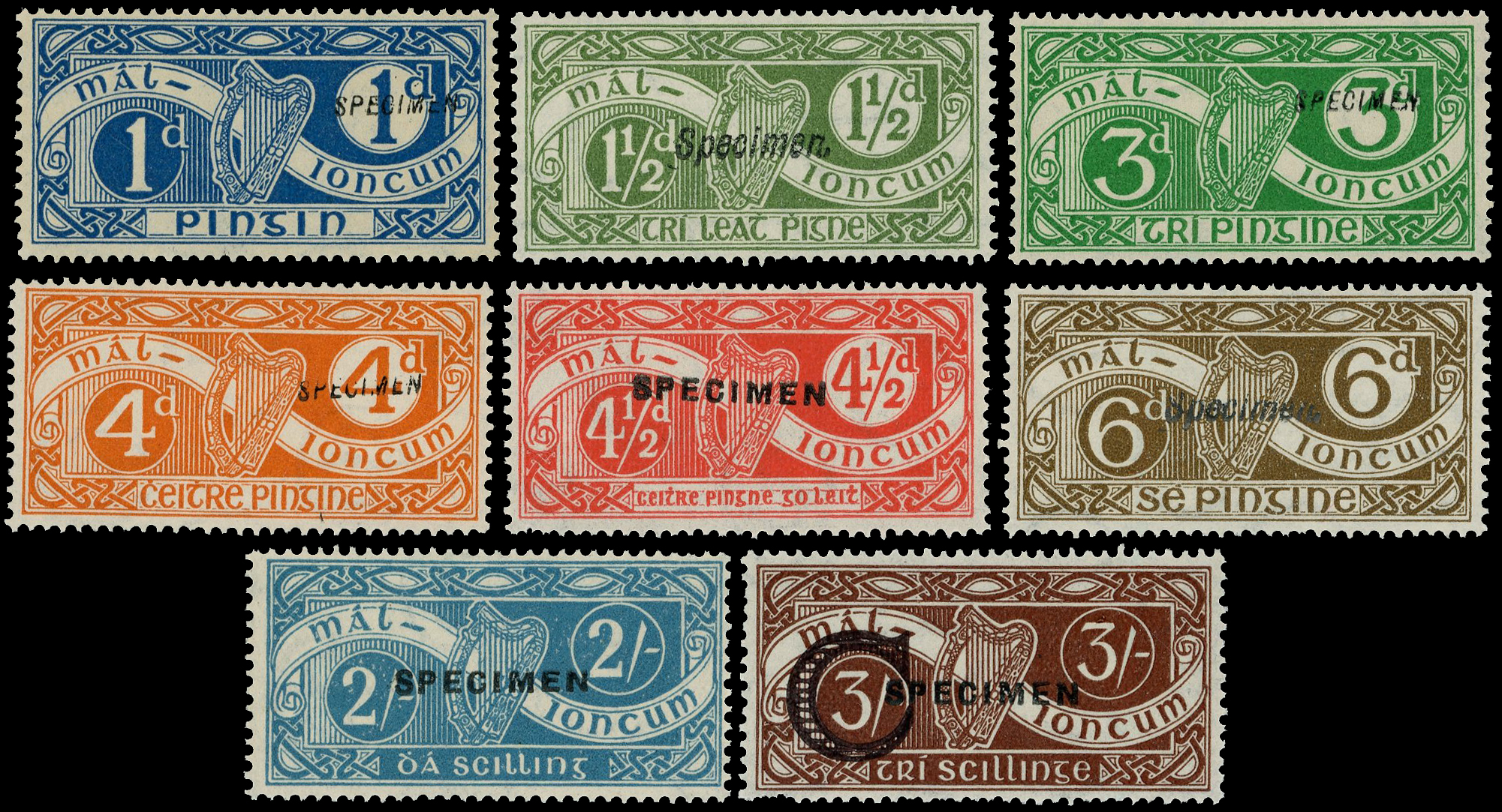 Ireland Revenue Entertainment Tax Specimens x8
