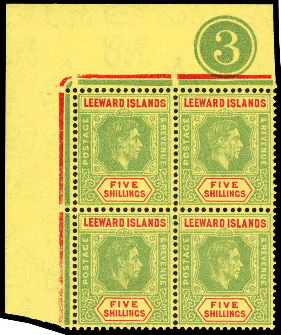 Leeward Islands SG 112c Plate block