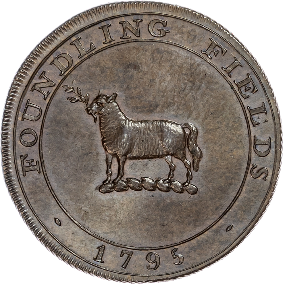 London – Coram’s Fields, James Burton (for the Foundling Hospital ?) Halfpenny 1795