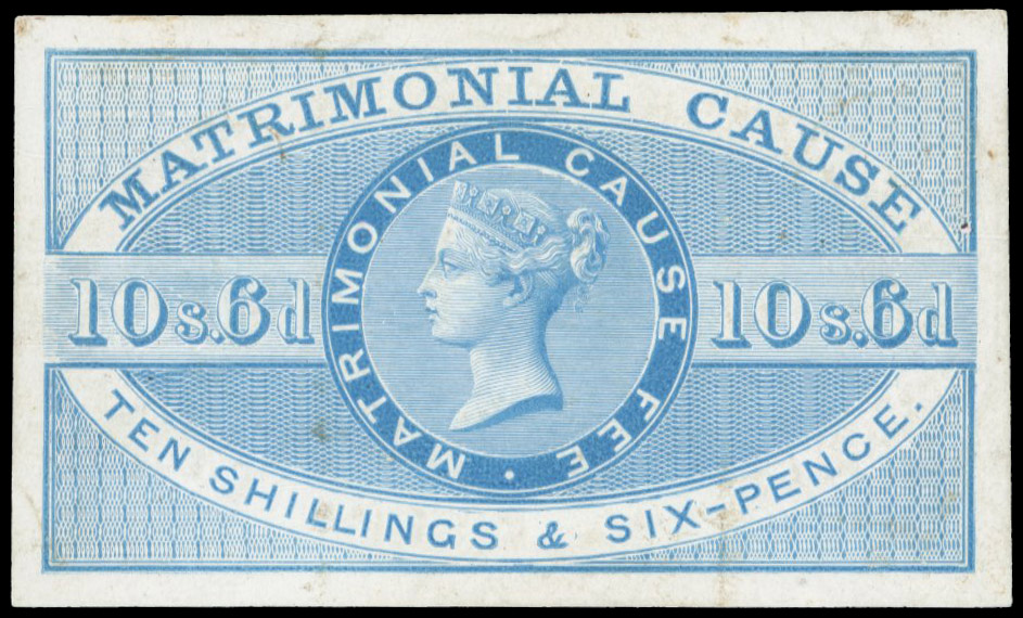 GB Matrimonial Cause. Unissued 10s6d imperforate proof