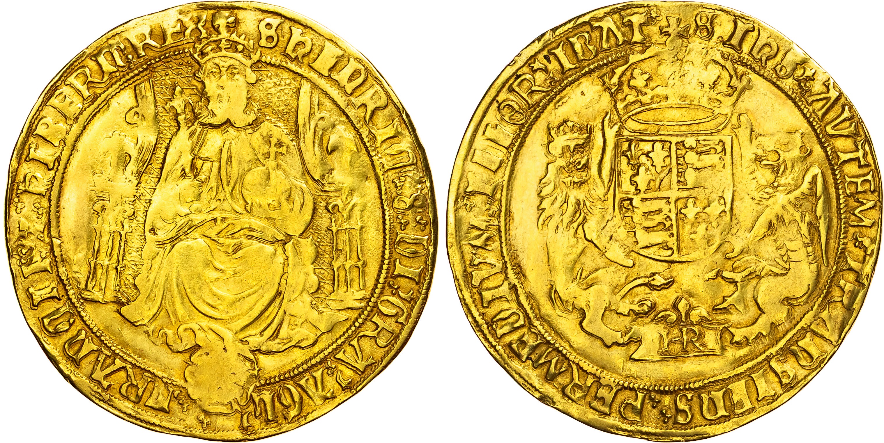 enry VIII (1509-1547), AV Sovereign, Third Coinage, Southwark mint, mm. S (1544-7).
