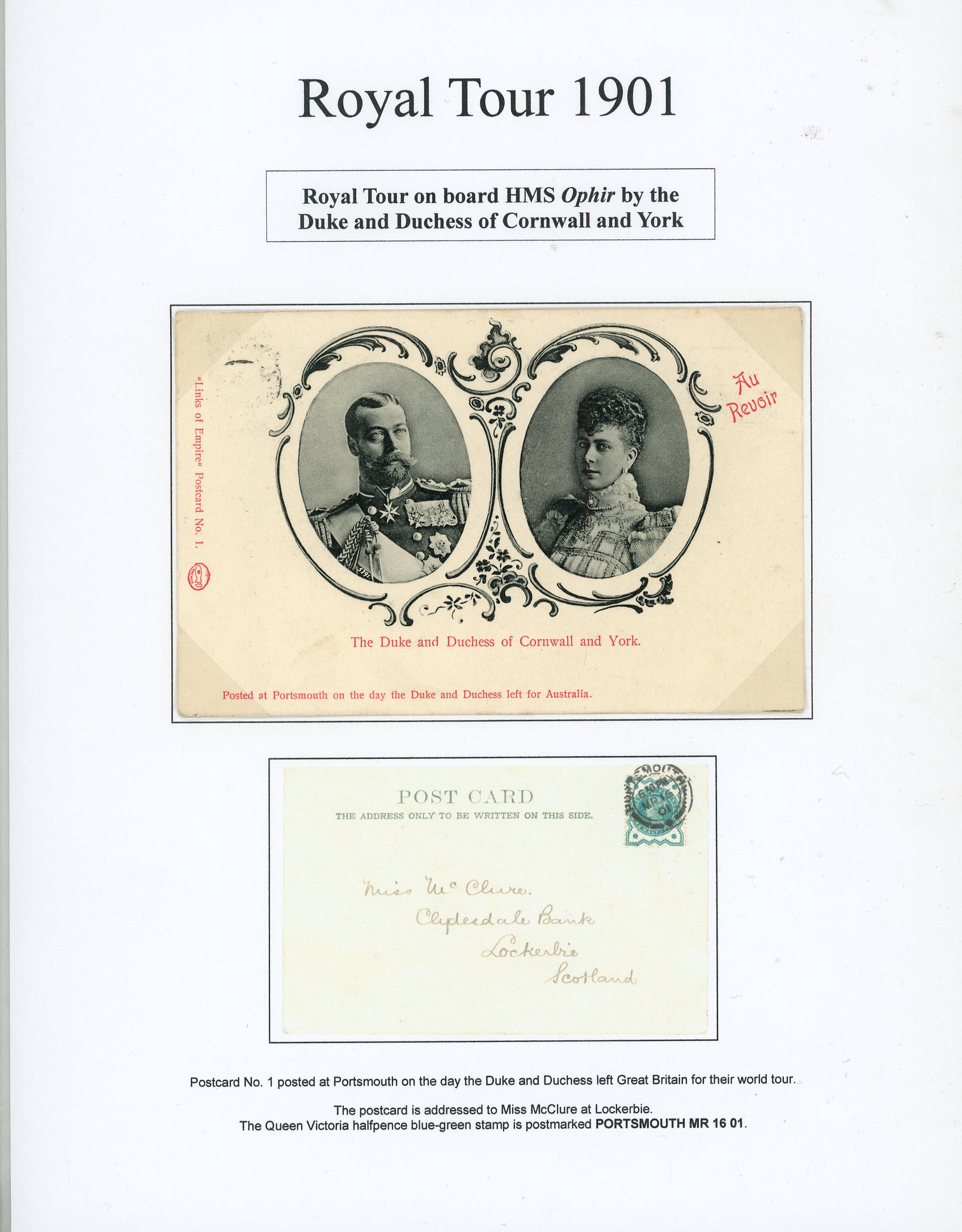 British Commonwealth 1901 Royal Tour complete collection of postcards