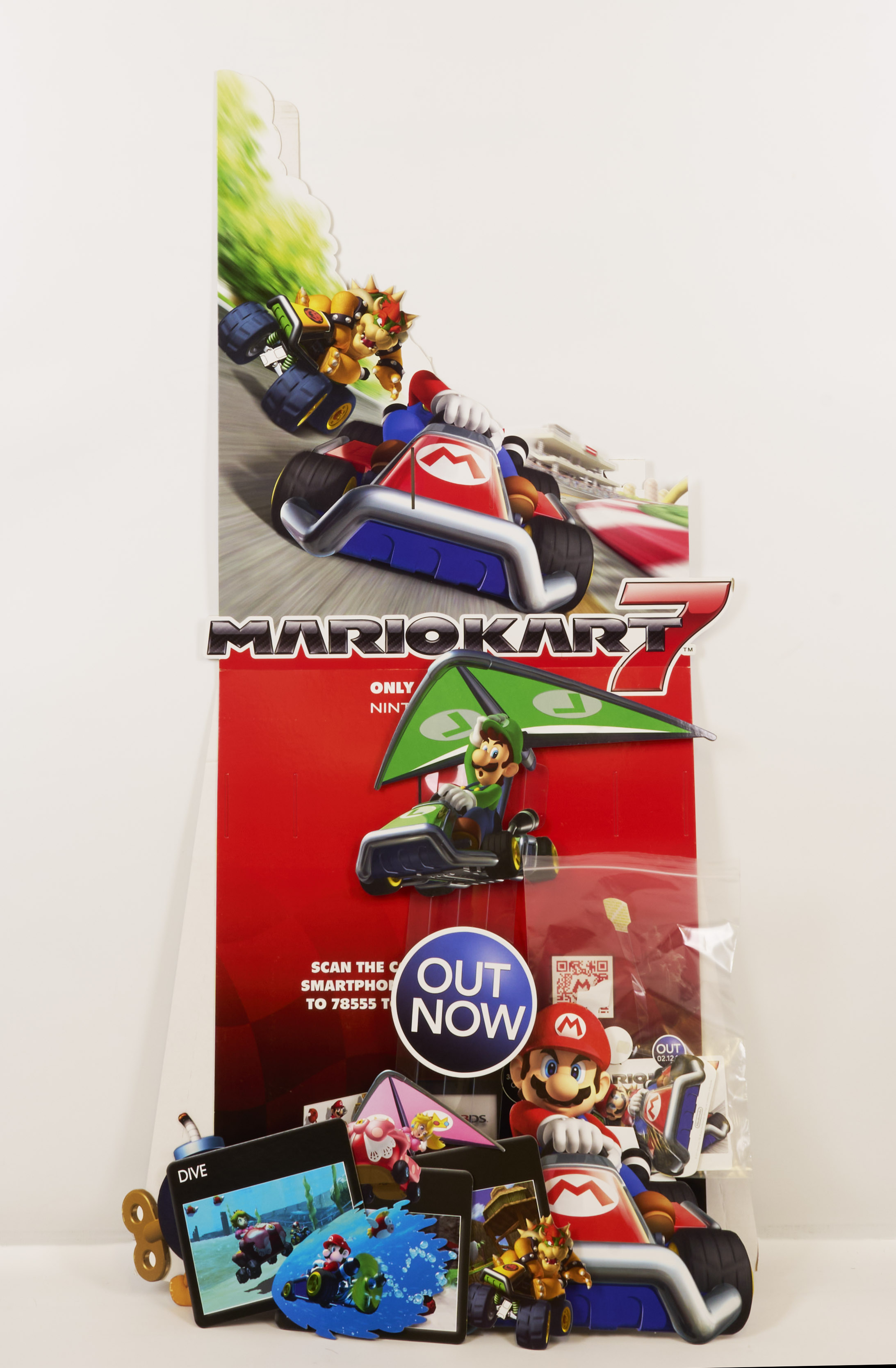 Mario Kart 7 Standee - Complete in Box 