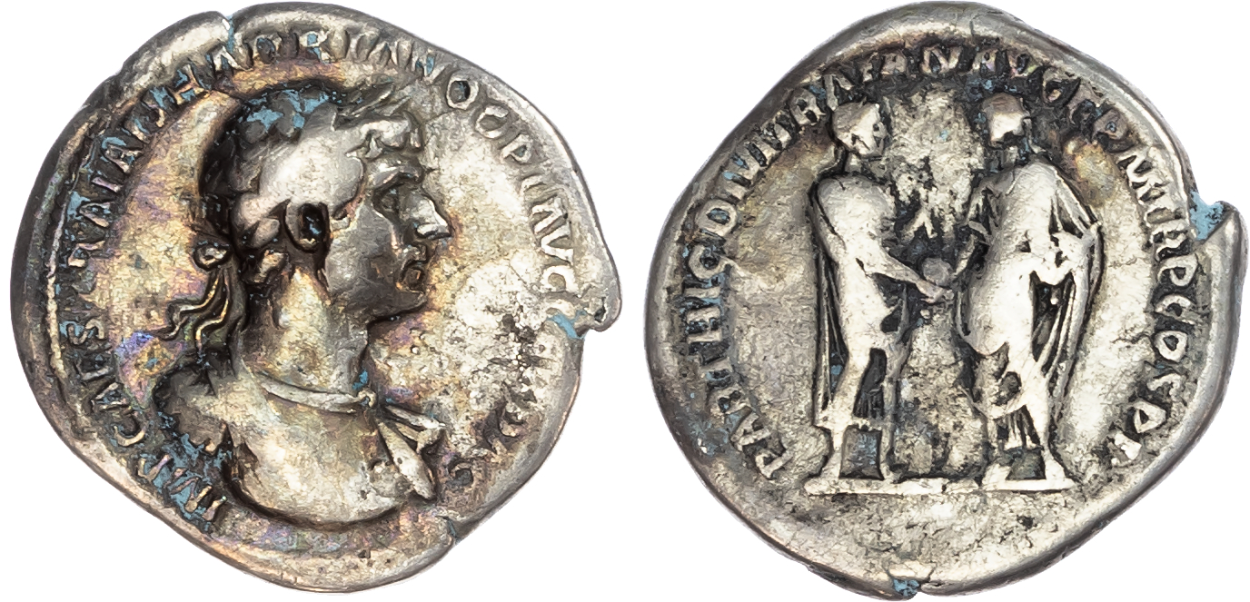 Hadrian (AD 117-138) AR Denarius, mint of Rome, AD 117, 3.07g. 