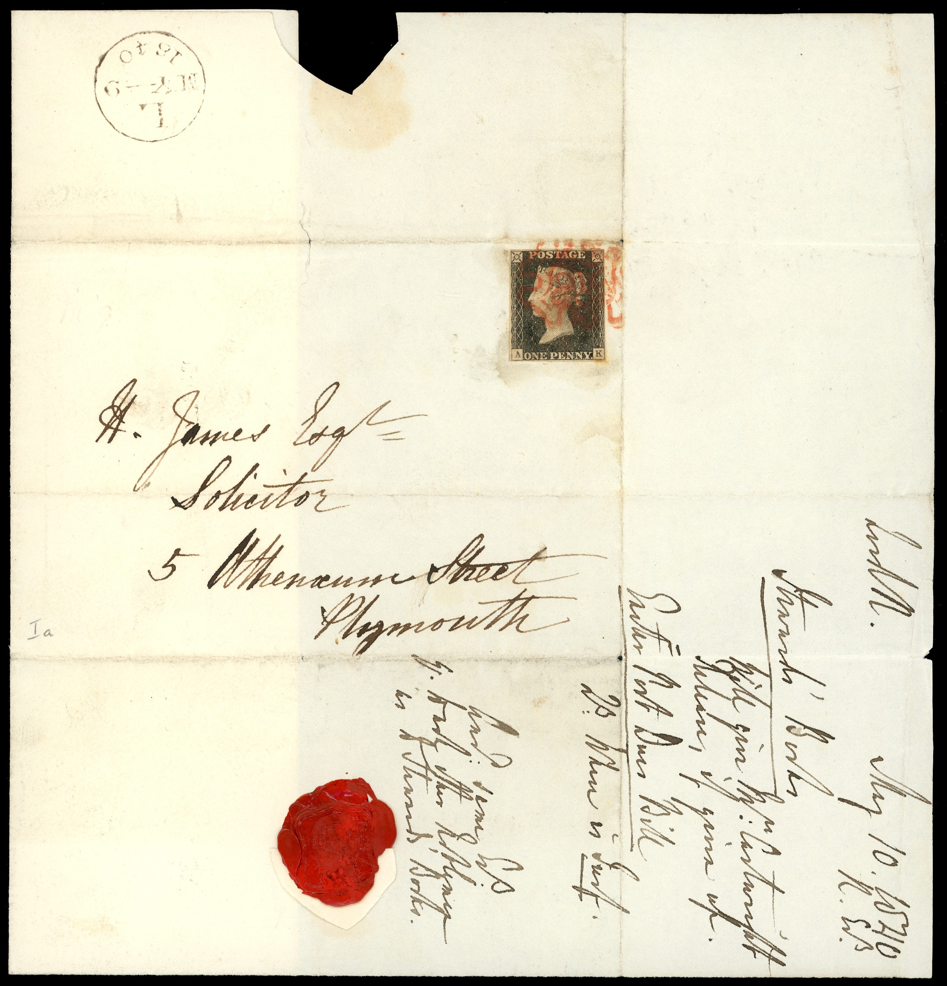 1840 1d Black Pl.1a. ‘May date’ (May 9th 1840)....