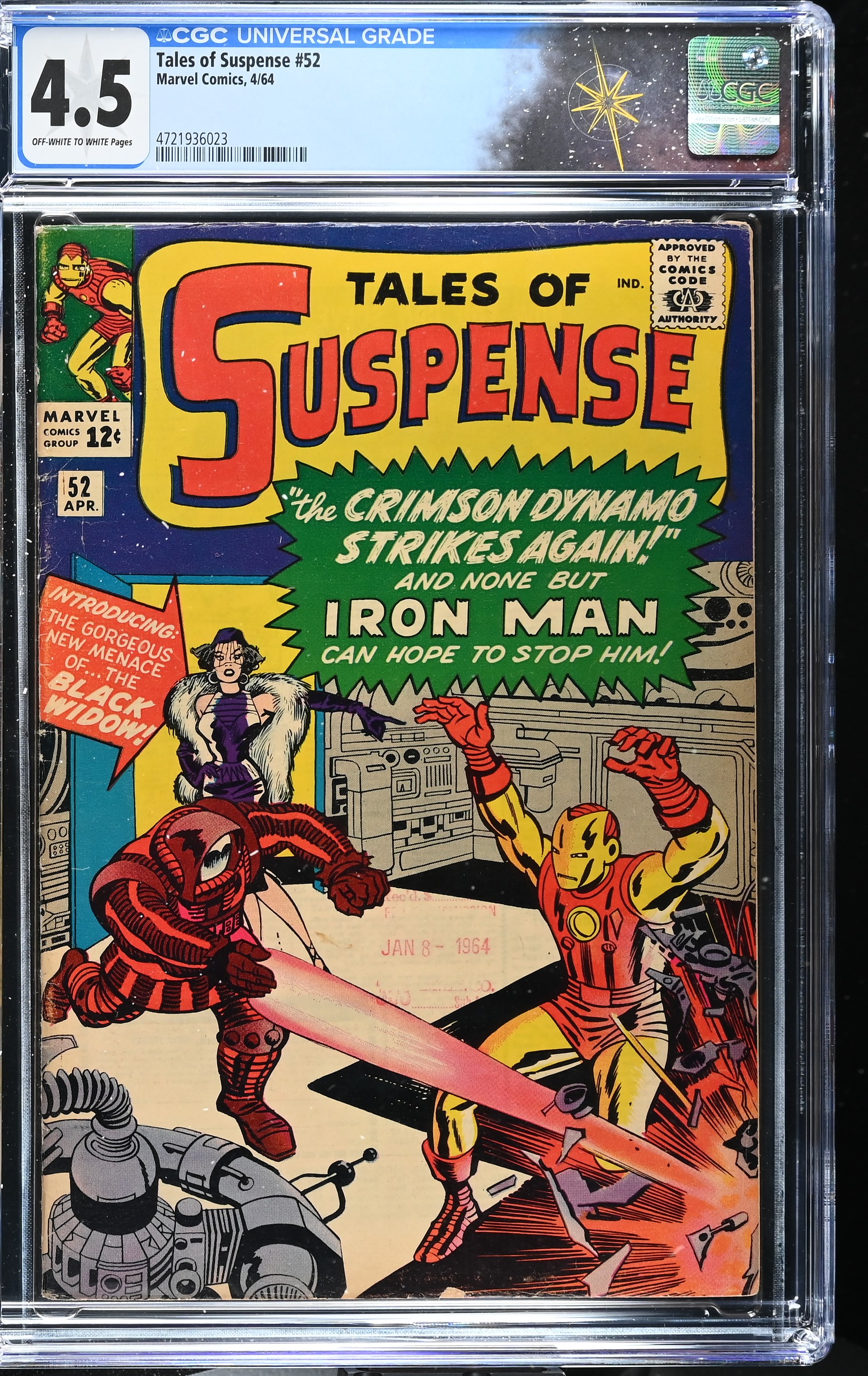 Tales of Suspense #52 CGC 4.5 1st Appearance of Black Widow (Natasha Romanoff) (Marvel Comics, 1964) Off-White to White Pages