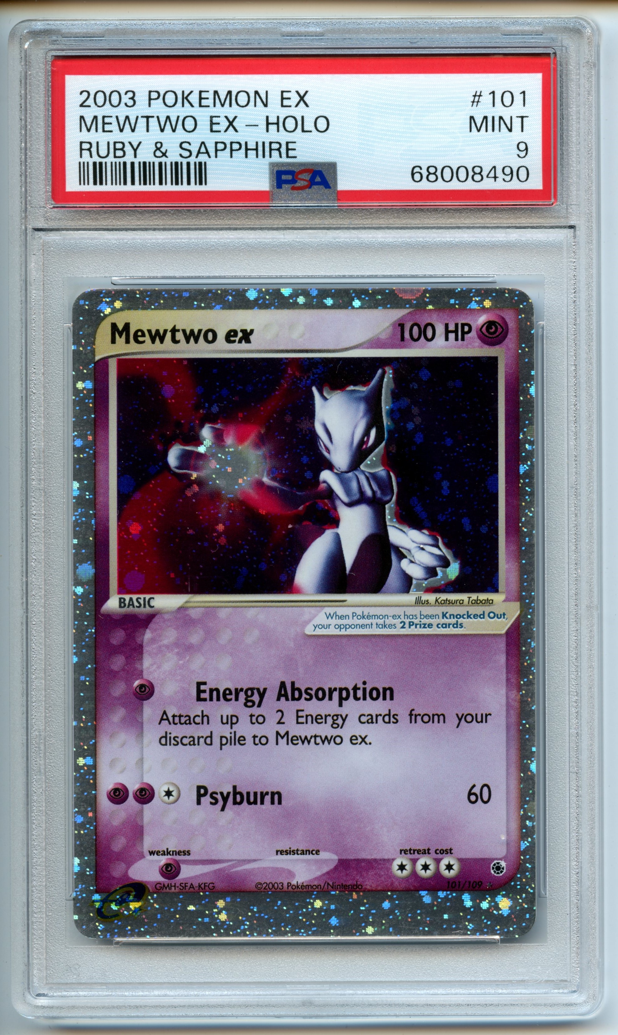 Pokemon TCG  - Mewtwo ex   - Ruby & Sapphire - PSA 9 