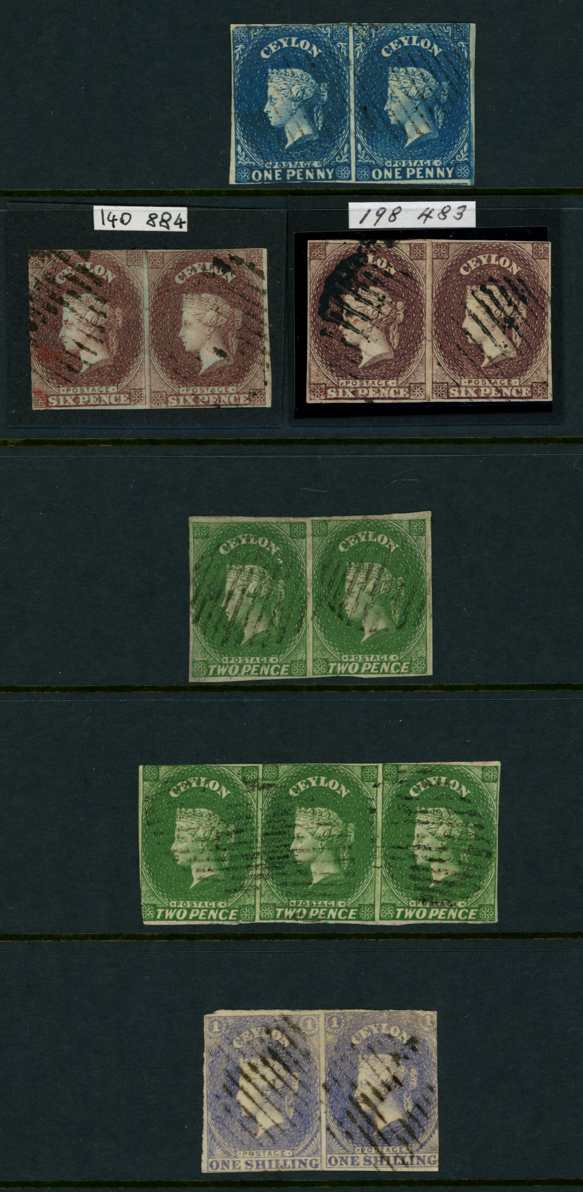 1857-59 used range Wmk star imperforate...