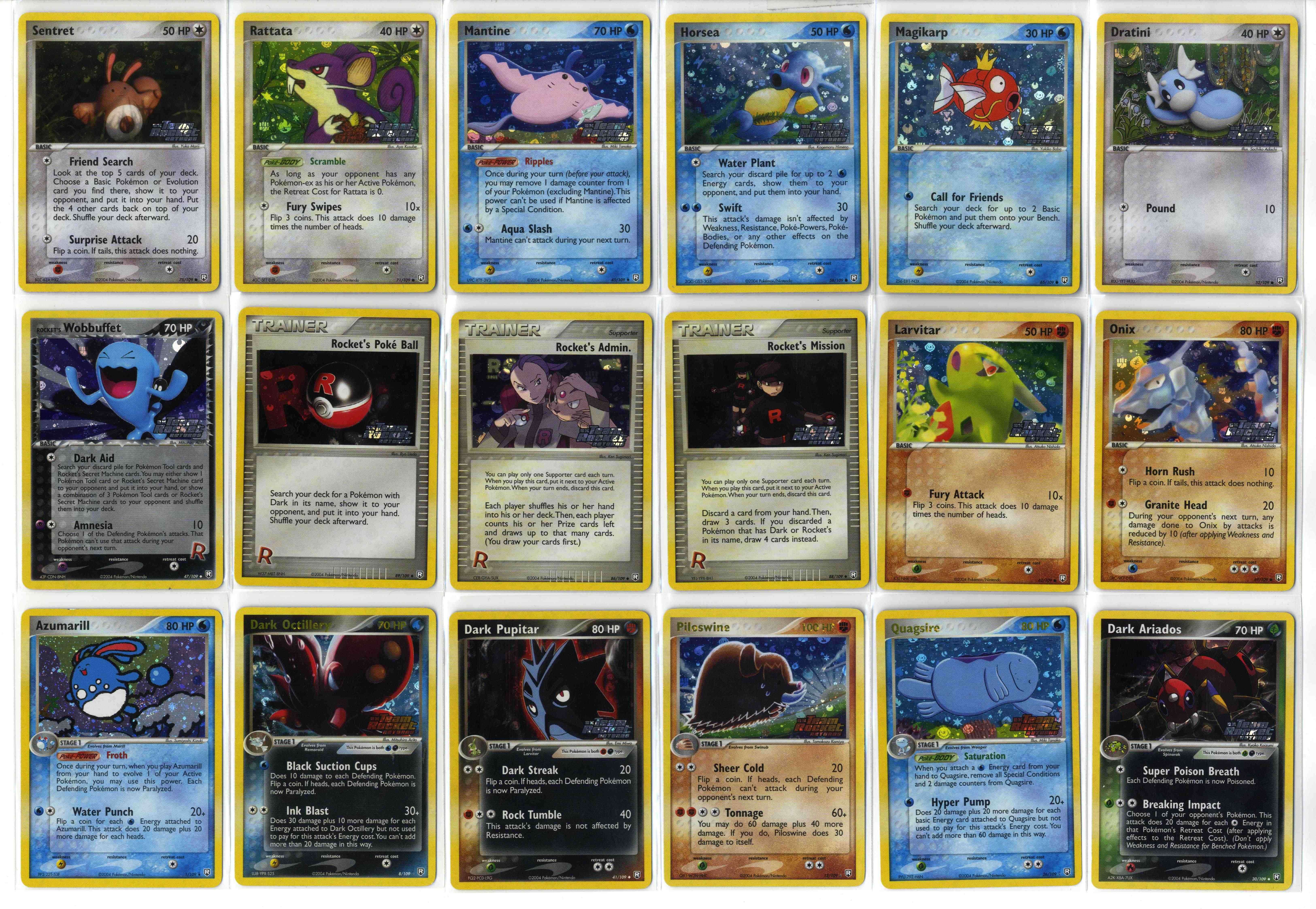 EX Team Rocket Returns Partially Complete Set - 89 cards