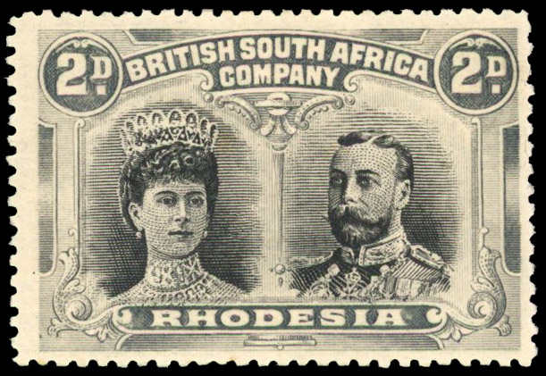 RSC E 2d black and grey-black #6 'tiara' flaw mint