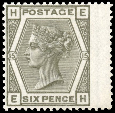 GB 1873-80 6d grey Plate 15 (EH), unmounted mint, SG 147