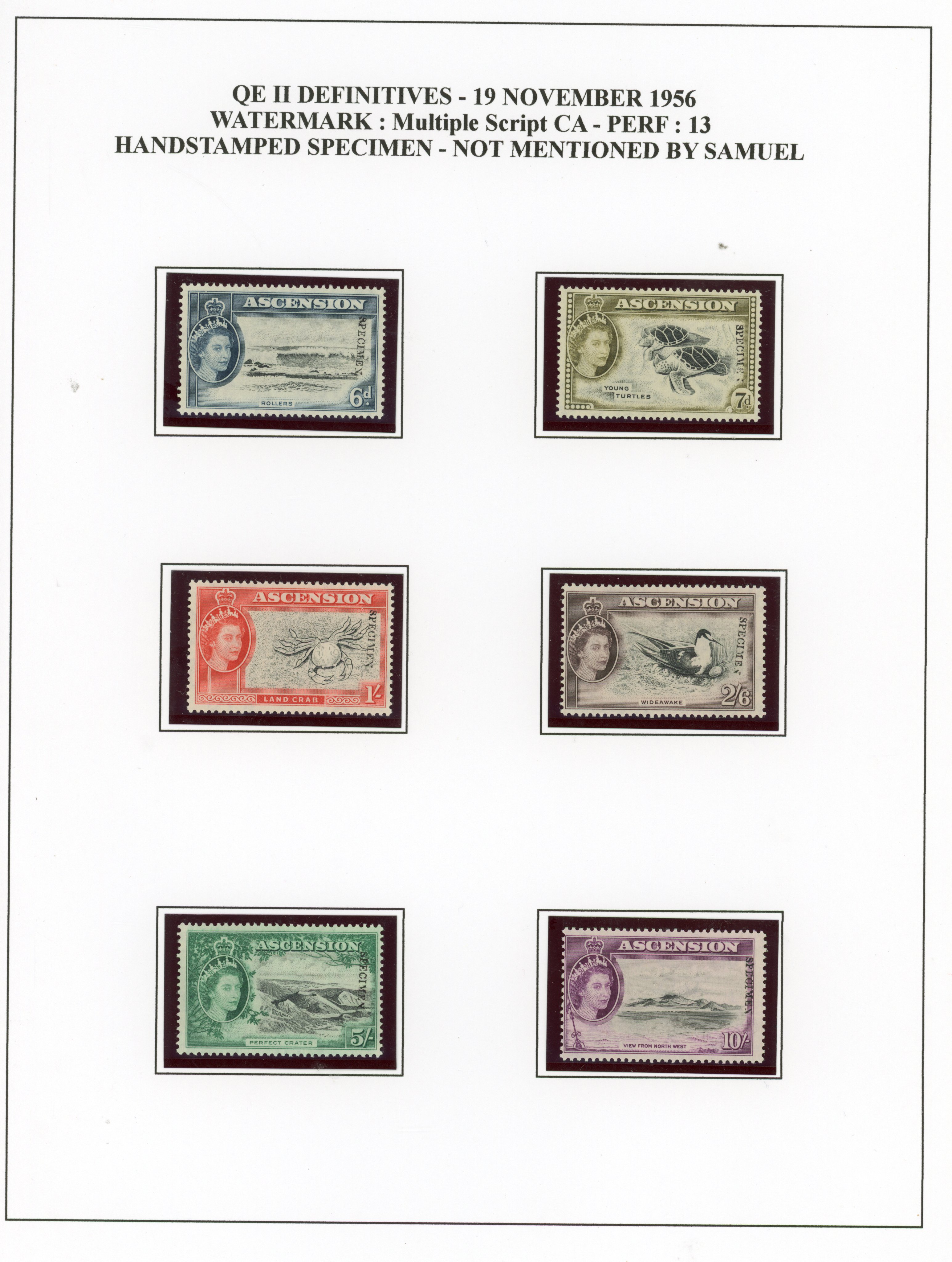 Ascension SG 57-69 Specimens