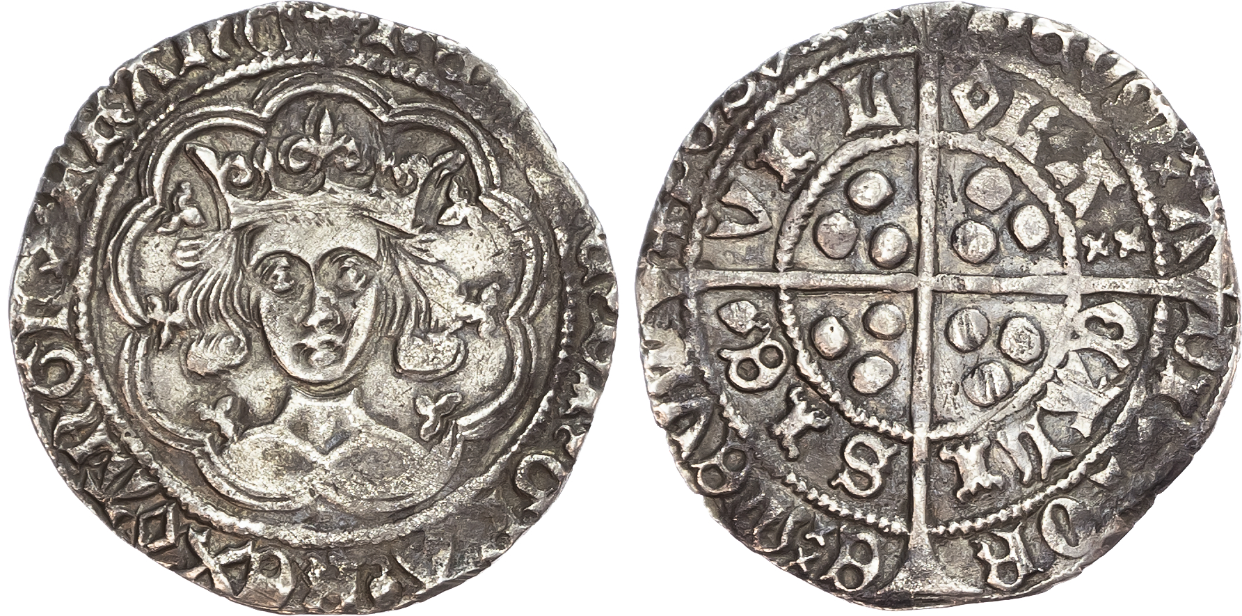 Henry VI (First Reign, 1422-1461), Groat, Leaf-mascle issue, (1432-1433/6), Calais mint, mm. cross fleury.