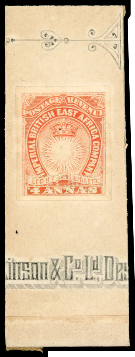 British East Africa SG 9var on Bradbury Wilkinson presentation card 