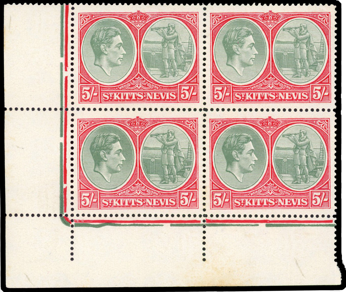 St Kitts-Nevis SG 77a block mint