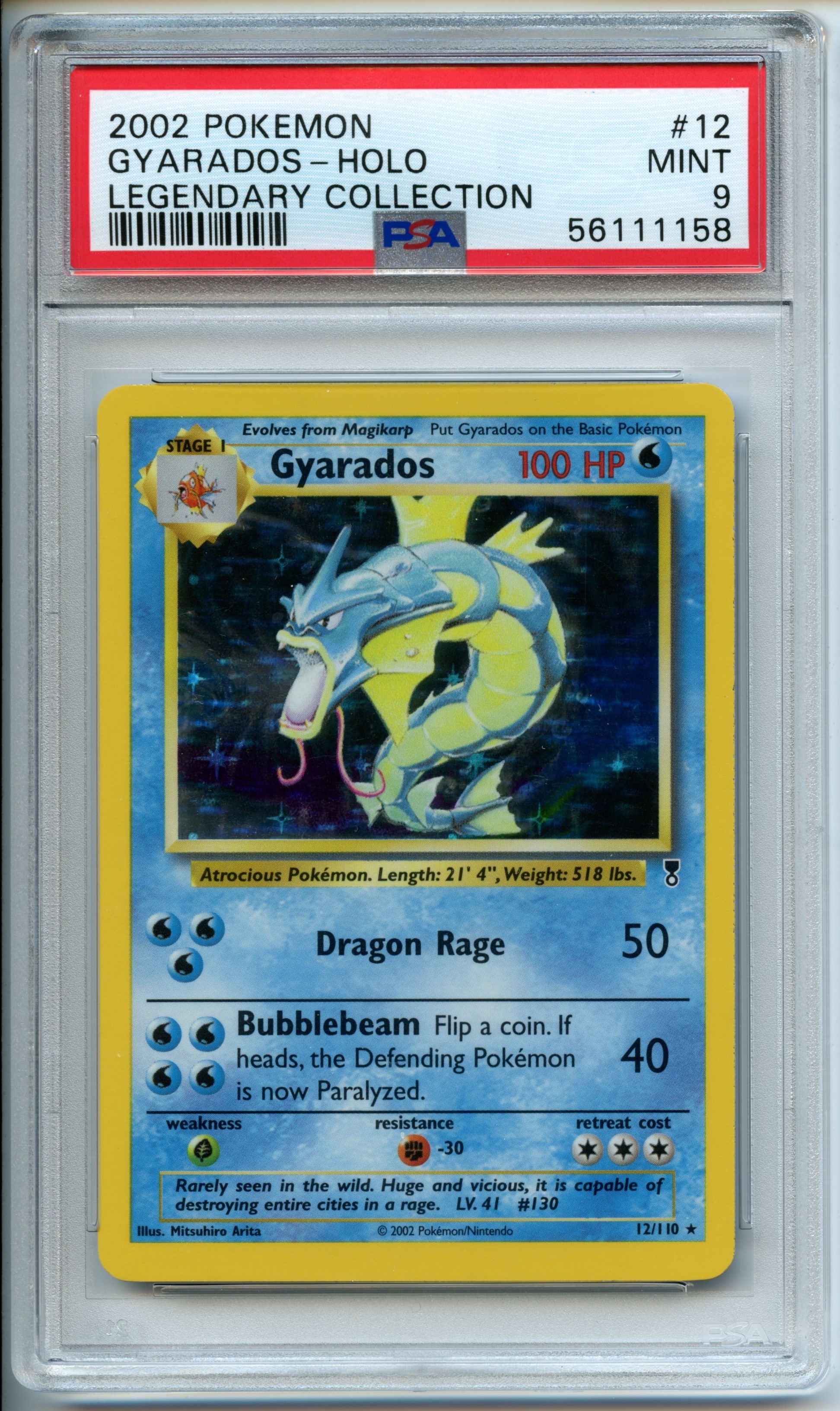 Pokémon TCG - Gyarados - Holo Legendary Collection - PSA 9