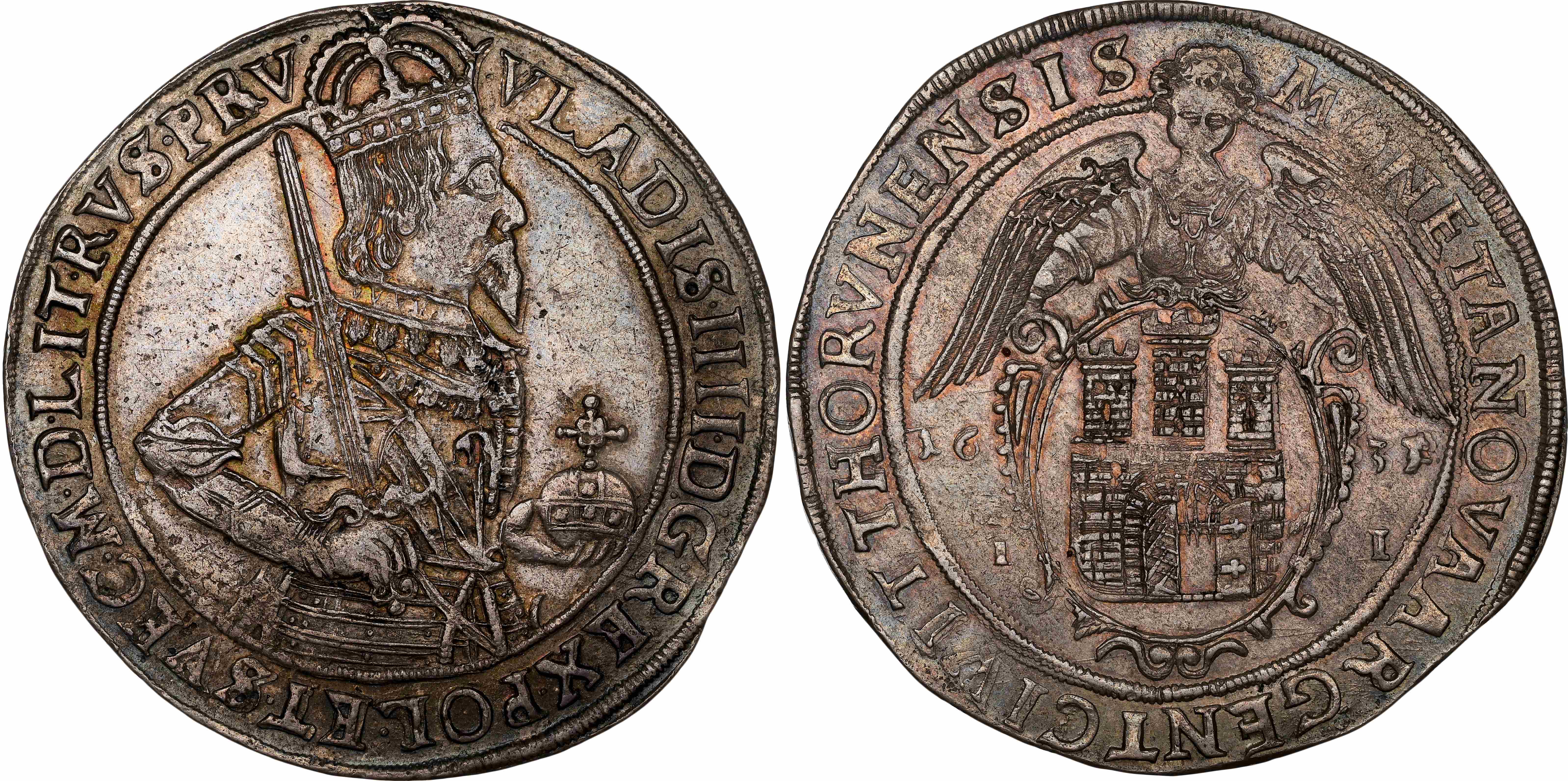 Poland , Wladyslaw IV Vasa (1633-1648), silver Taler, 1635/4, initials II, Thorn (Dav. 4374; Gum. 1610). In NG…