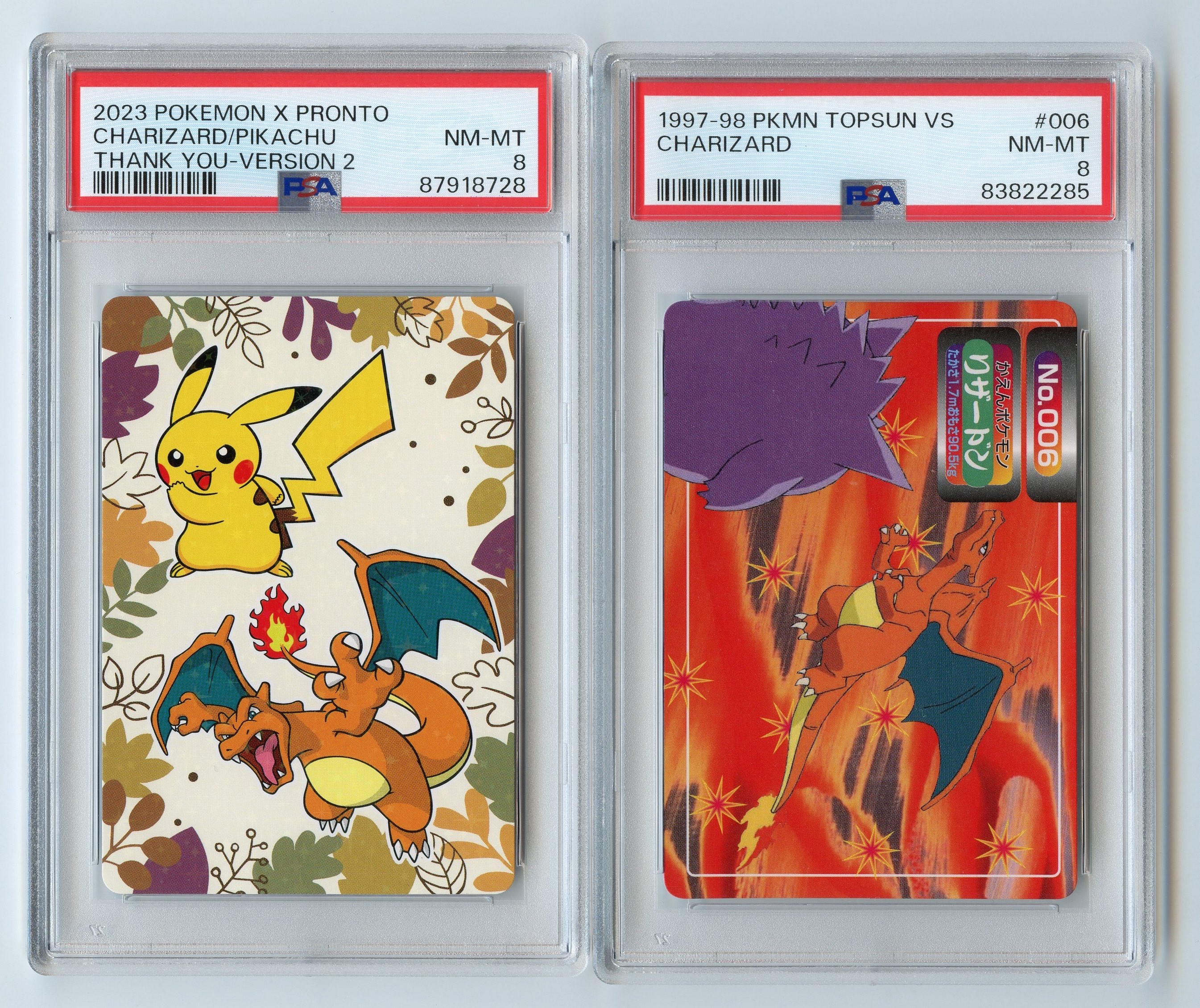 PSA Japanese Exclusive Topsun Gengar vs Charizard // X Pronto Charizard Pikachu Thank You