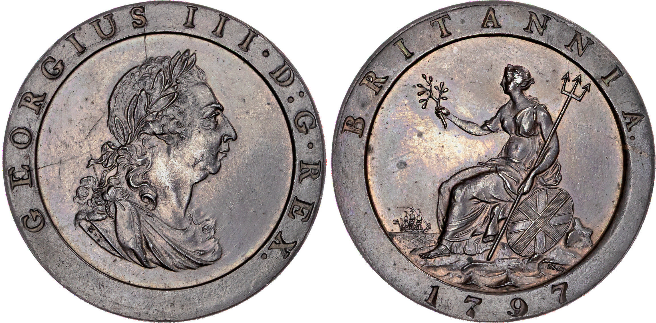 George III (1760-1820), AE ‘Cartwheel’ Penny, 1797, Third Issue, Soho (Birmingham) mint.