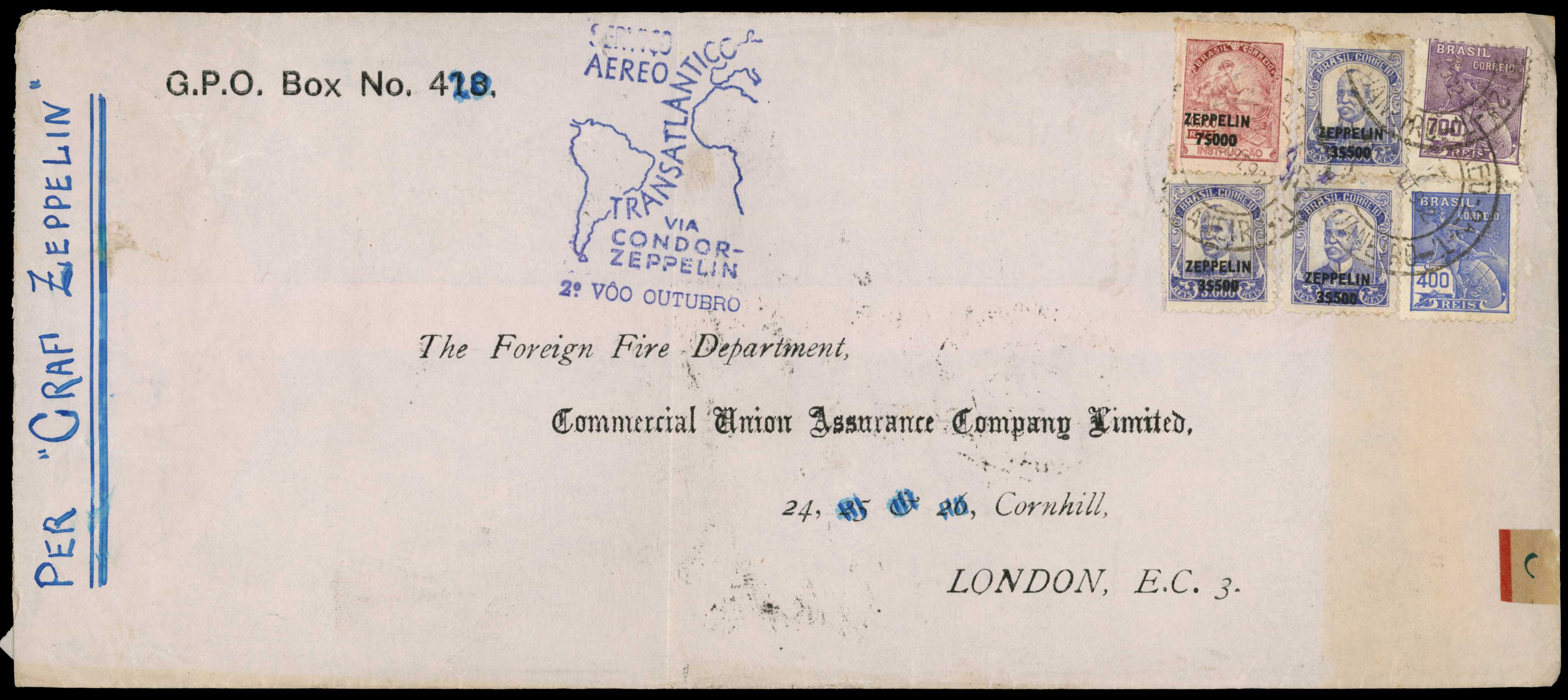 POSTAL HISTORY: 1932 Pair of large...