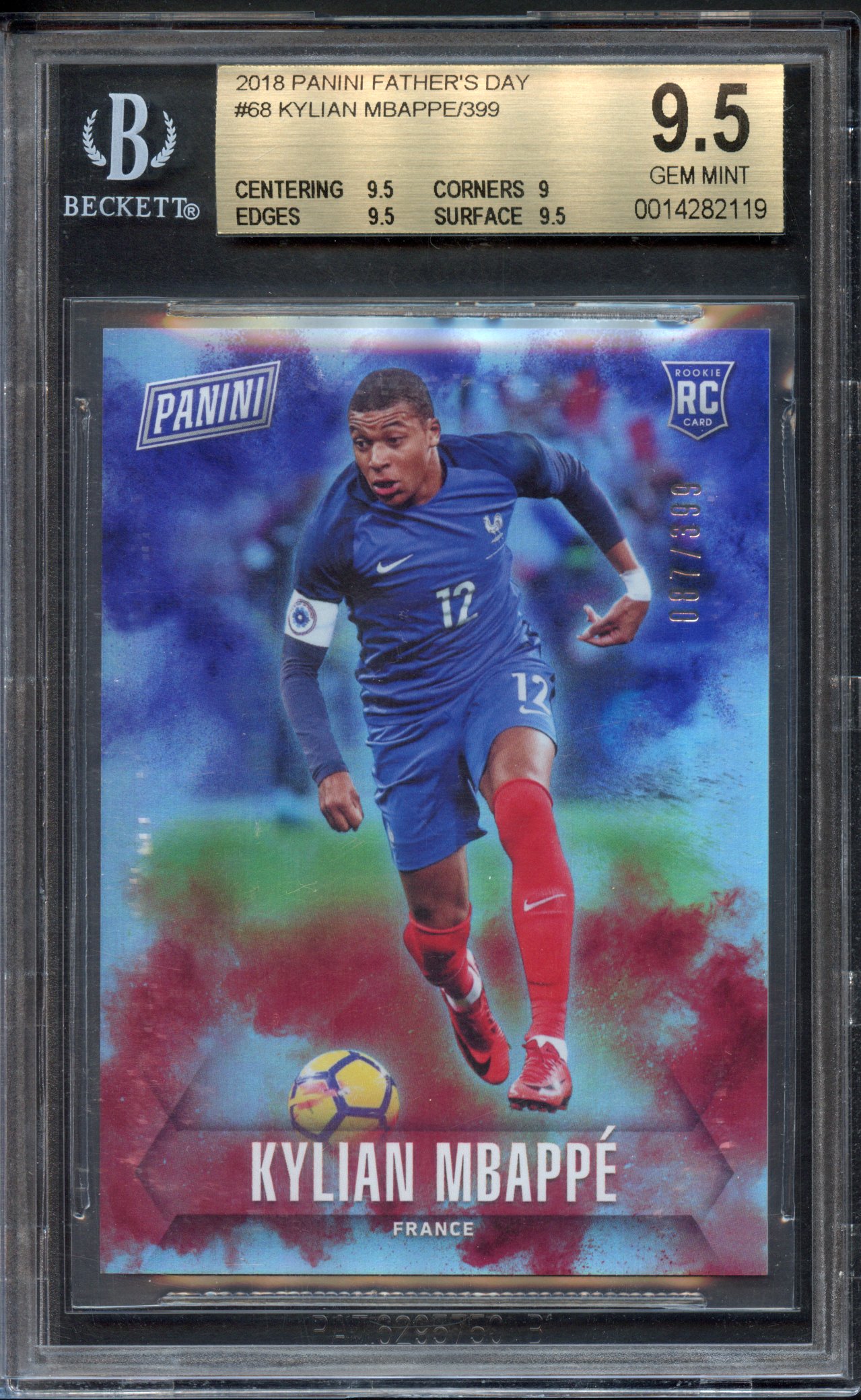 <p>BGS 9.5 2018 Kylian Mbappé /399 Panini Father's Day</p>