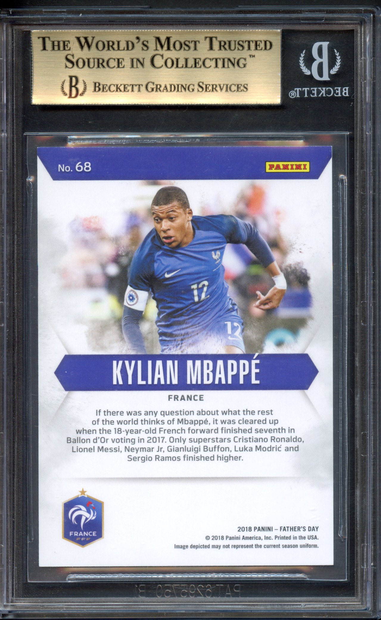 Past auction: BGS 9.5 2018 Kylian Mbappé /399 Panini Father's Day