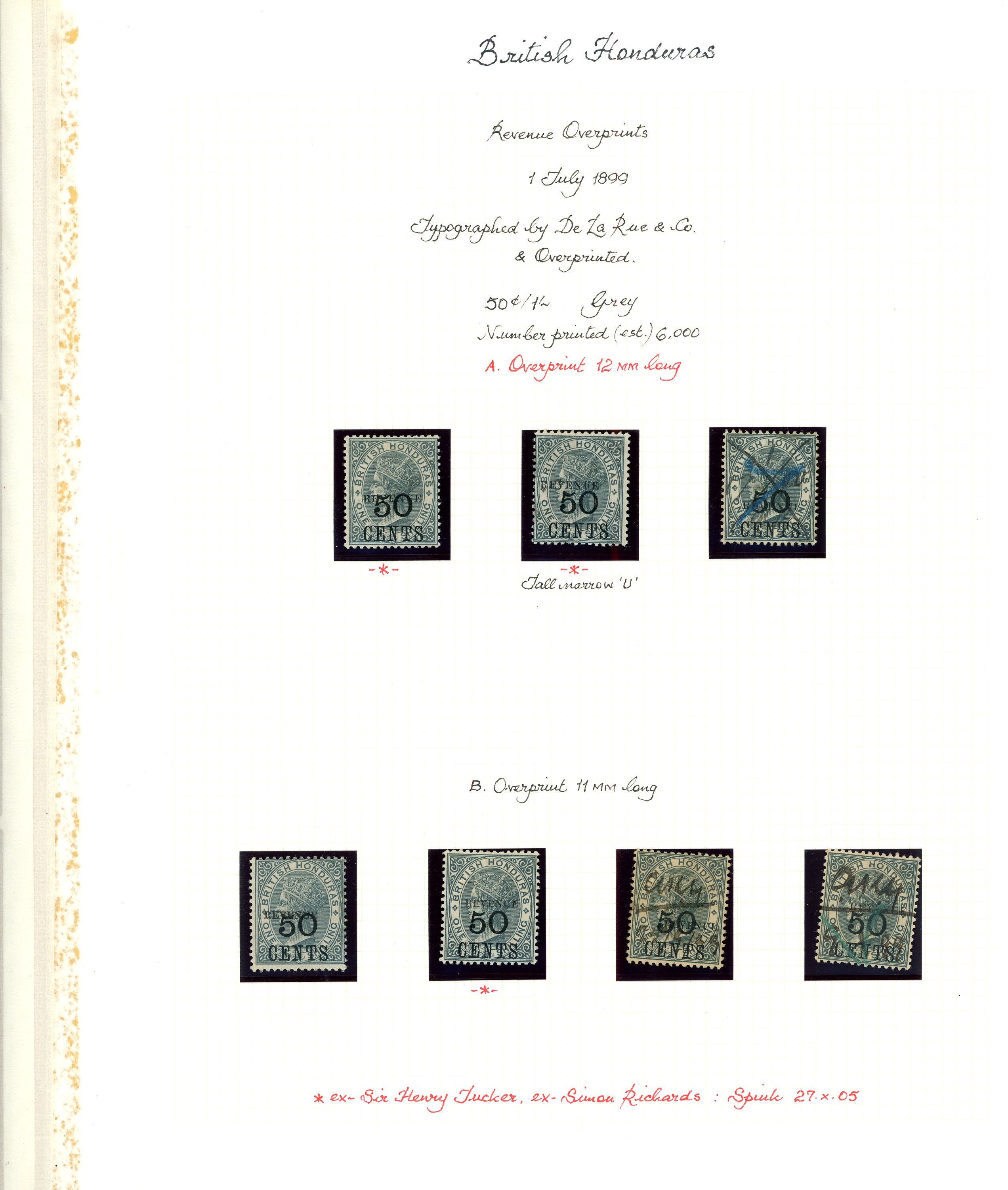 1899 'REVENUE' overprints, study collection...