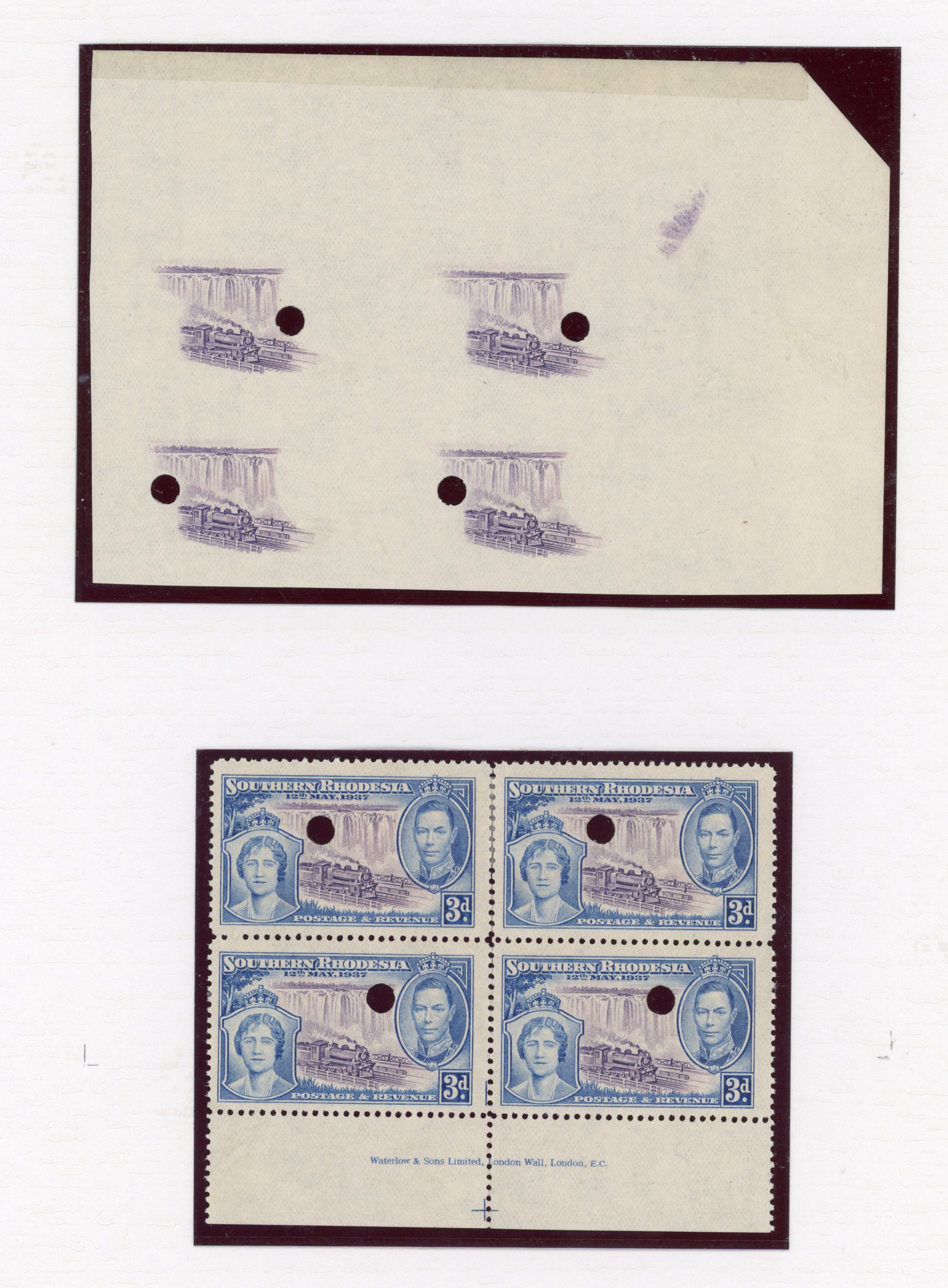 Southern Rhodesia SG 36-9 1937 Coronation proofs