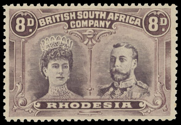 8d dull purple and purple SG 147, position 25 lines by King's cheek mint