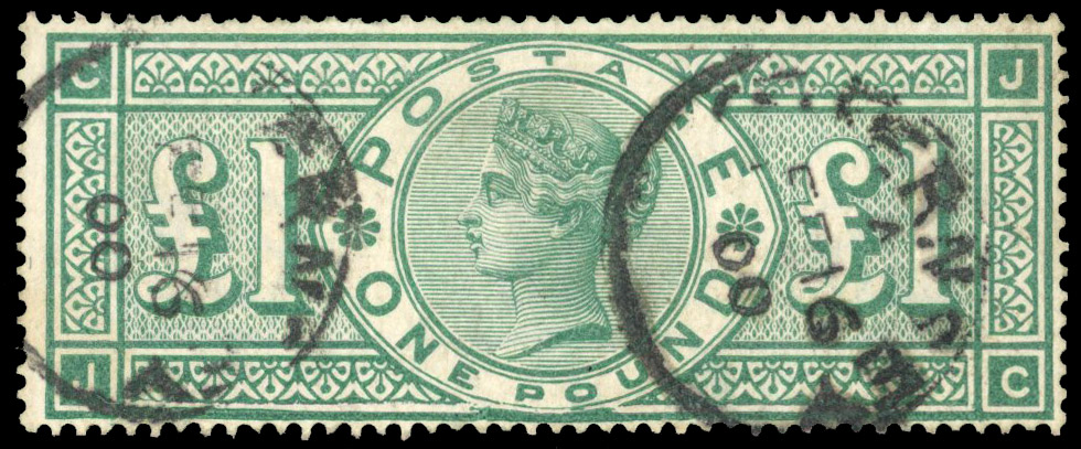 1890 £1 Green (JC). frame break variety