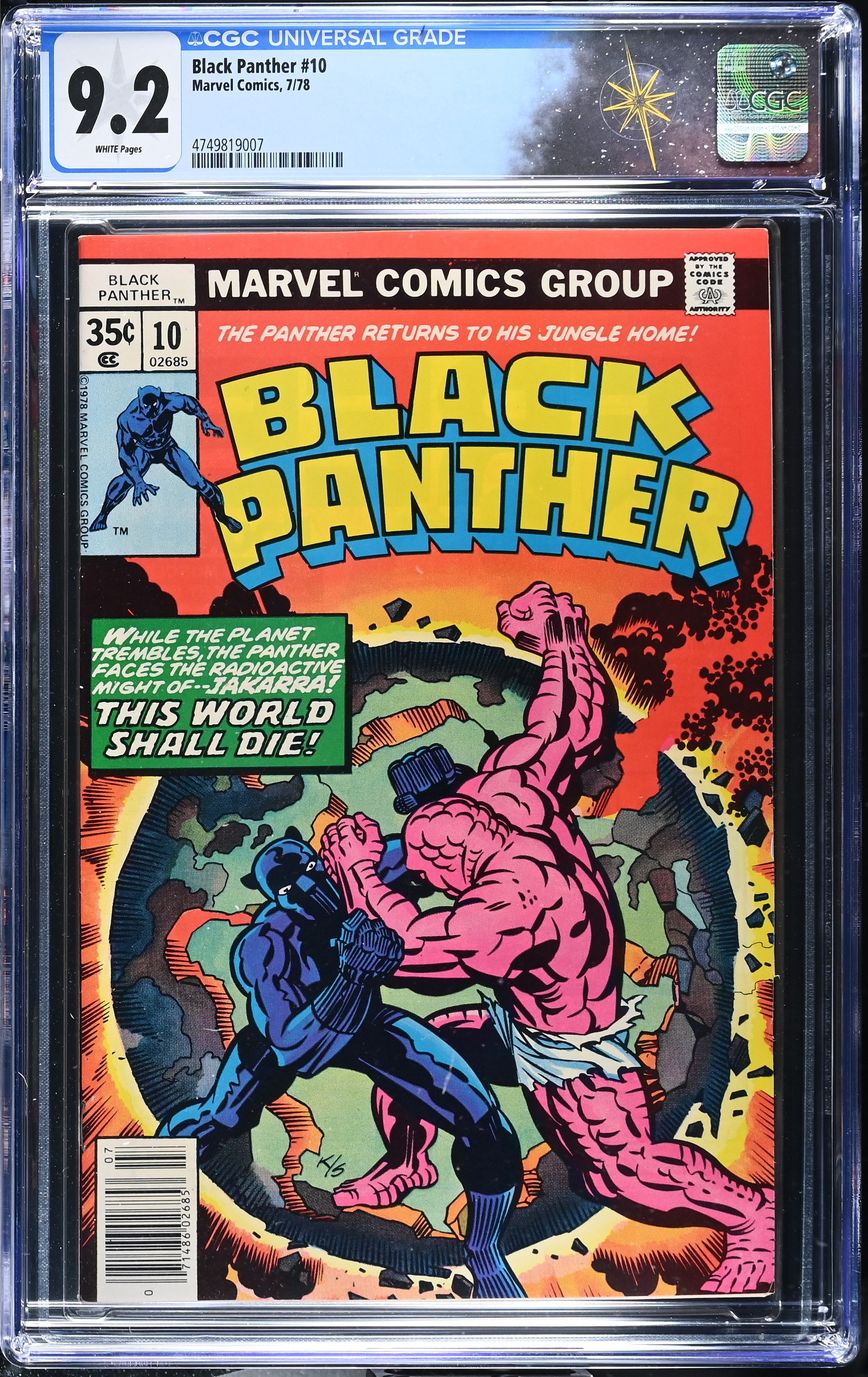 Black Panther #10 CGC 9.2 "This World Shall Die!" (Marvel Comics, 1978) White Pages