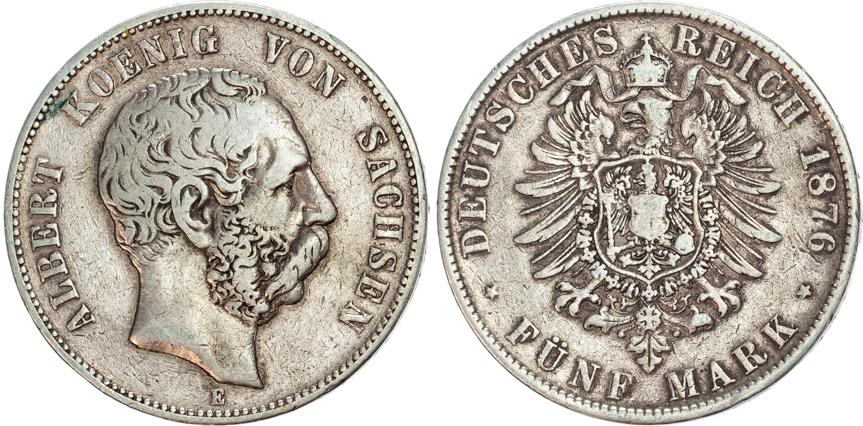 Germany, Saxony, Albrecht I (1873-1902), silver 5 Marks (2).