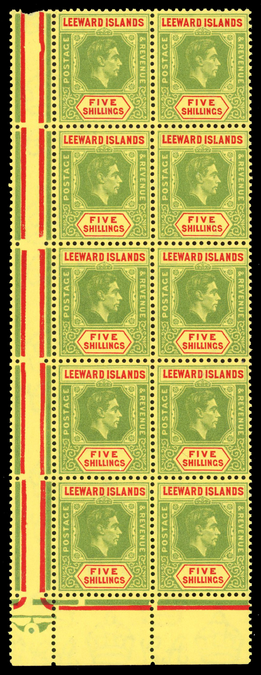 Leeward Islands SG 112c block mint