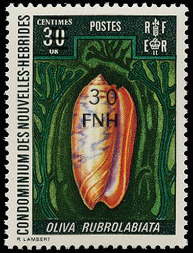 NEW HEBRIDES SG F251 1977-78 FRENCH ISSUE 30f ON 30c U/M