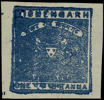 1900 1a blue, printed from a single die on...
